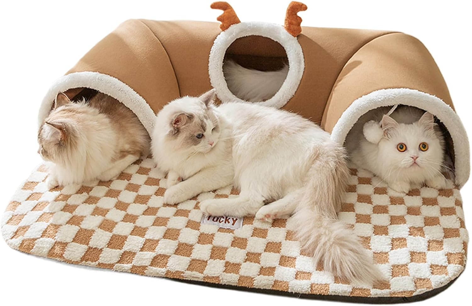 Yjkedfh Cat Tunnel Bed,Cat Play Tunnel - Warm Shelter Tent House Toys for Dog Pet Animal Indoor Outdoor Wall-Corner Games Outside