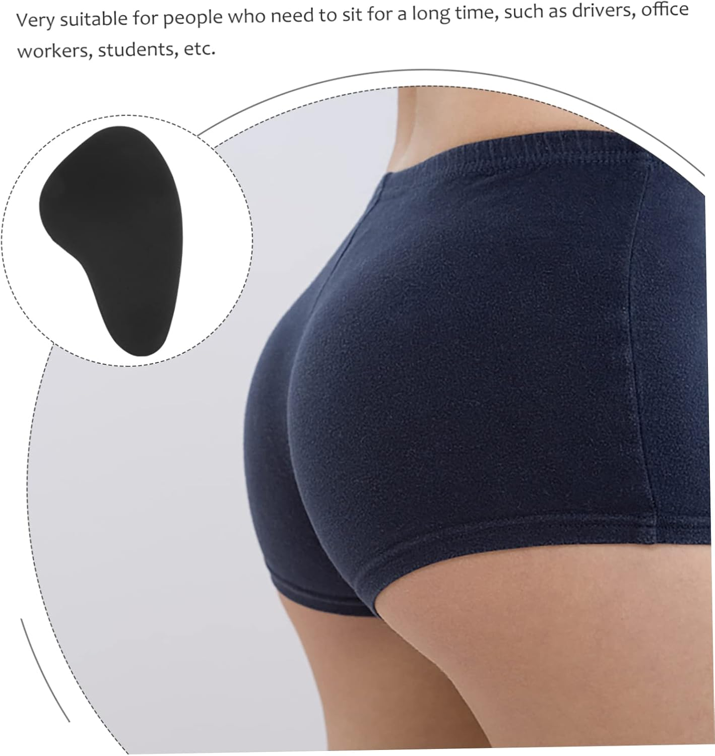 Butt Lifting Hip Pads for Women High Waist Thick Sponge Insert Padded Underwear Postpartum Shapewear Hip Enhancer Black Elastic Fake Butt Inserts image number 2