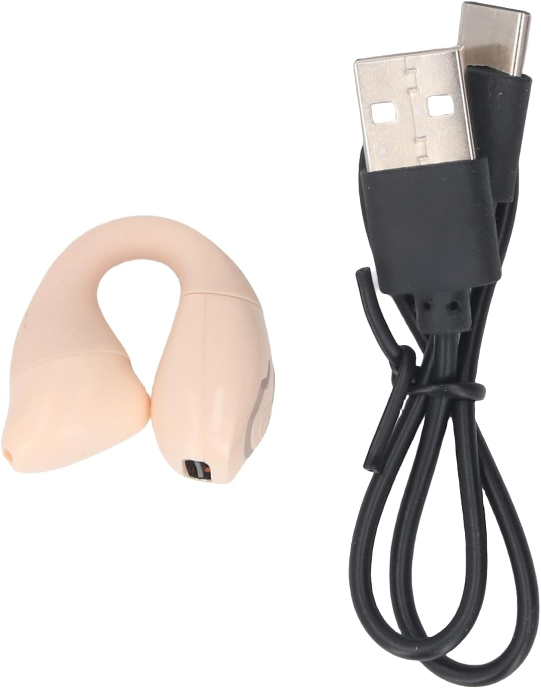 ASHATA Bluetooth Single Ear Deep Bass Sound Clip on Earbuds, Open Ear Earbuds Lightweight Comfort Clip Wireless Earbuds, Bluetooth Headphones Sport Headphones for Workouts, Running (Skin Color)