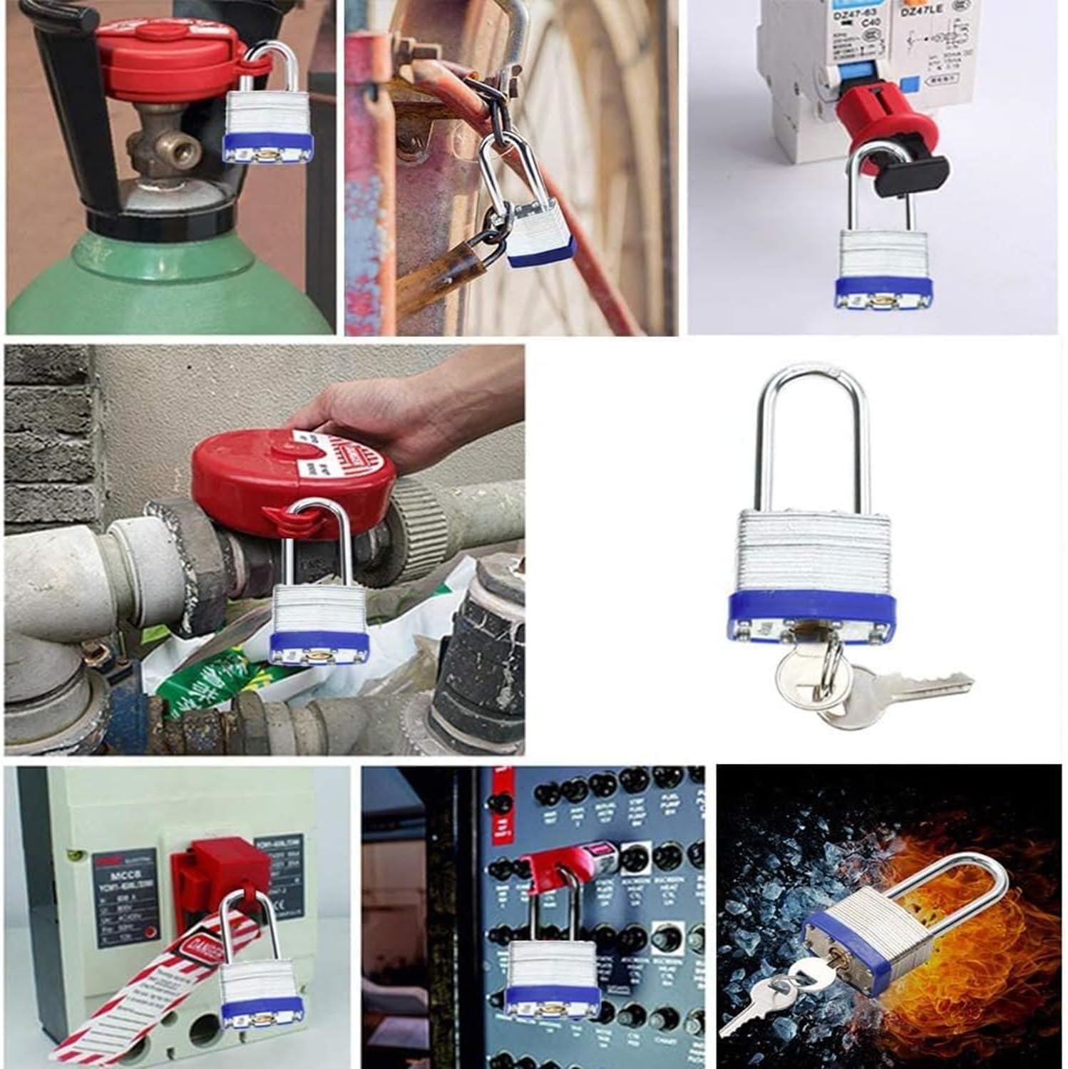 2 Pack Padlock with Keys,40Mm Long Shackle Padlocks Outdoor Heavy Duty Pad Lock, Weatherproof Laminated Padlock for Outdoor Use, Shed, Garage, Fence (2Pcs) image number 5