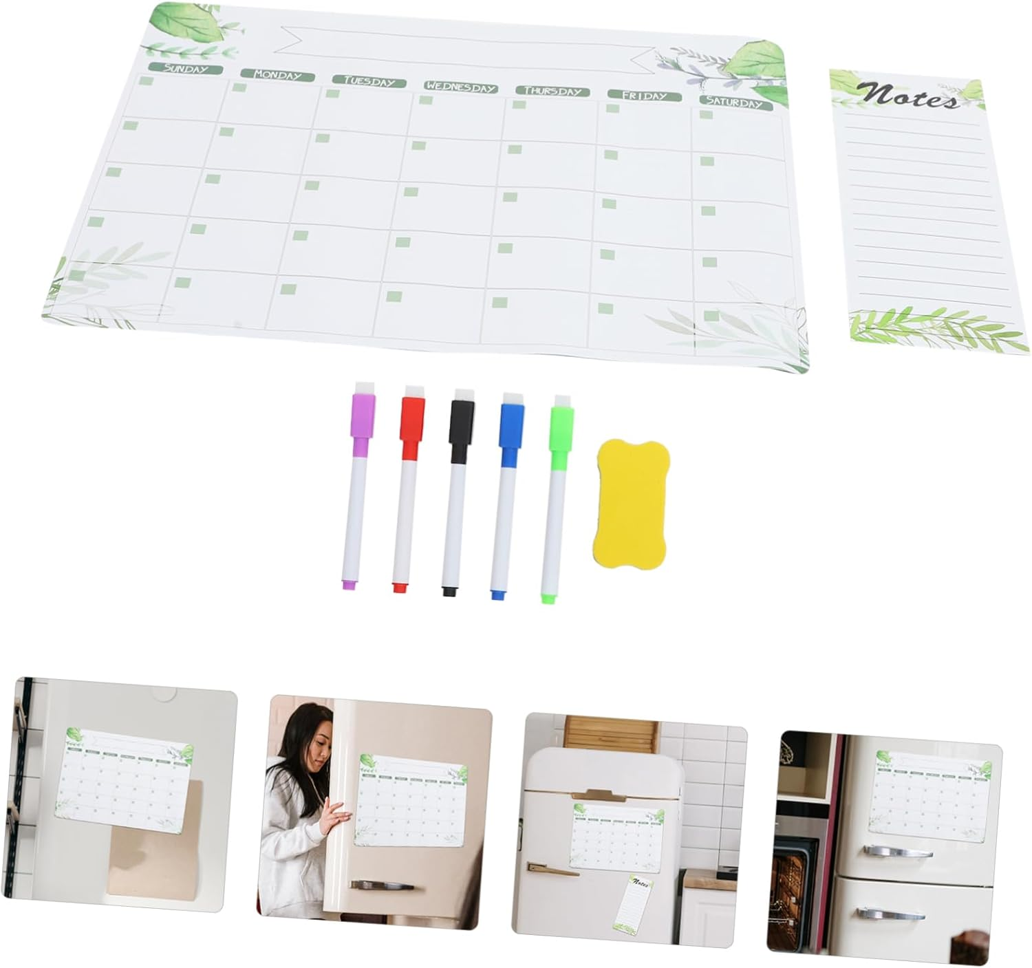 Parliky Fridge White Board Magnetic Message Board Refrigerator Planning Whiteboard Schedule Writing Calendar List Planning Whiteboard image number 1