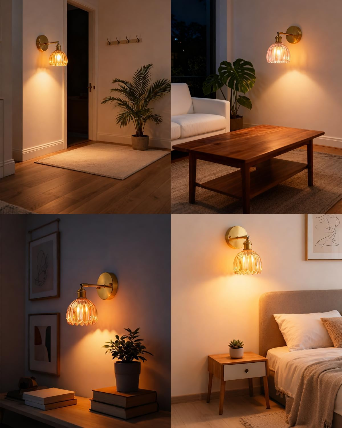 Battery Operated Wall Sconce Set of 2, Vintage Gold Rechargeable Wall Lights with 6000Mah Dimmable Bulbs and Remote, 16 Colors Portable Lighting for Wall Painting, Living Room, Bedroom, Hallway image number 2