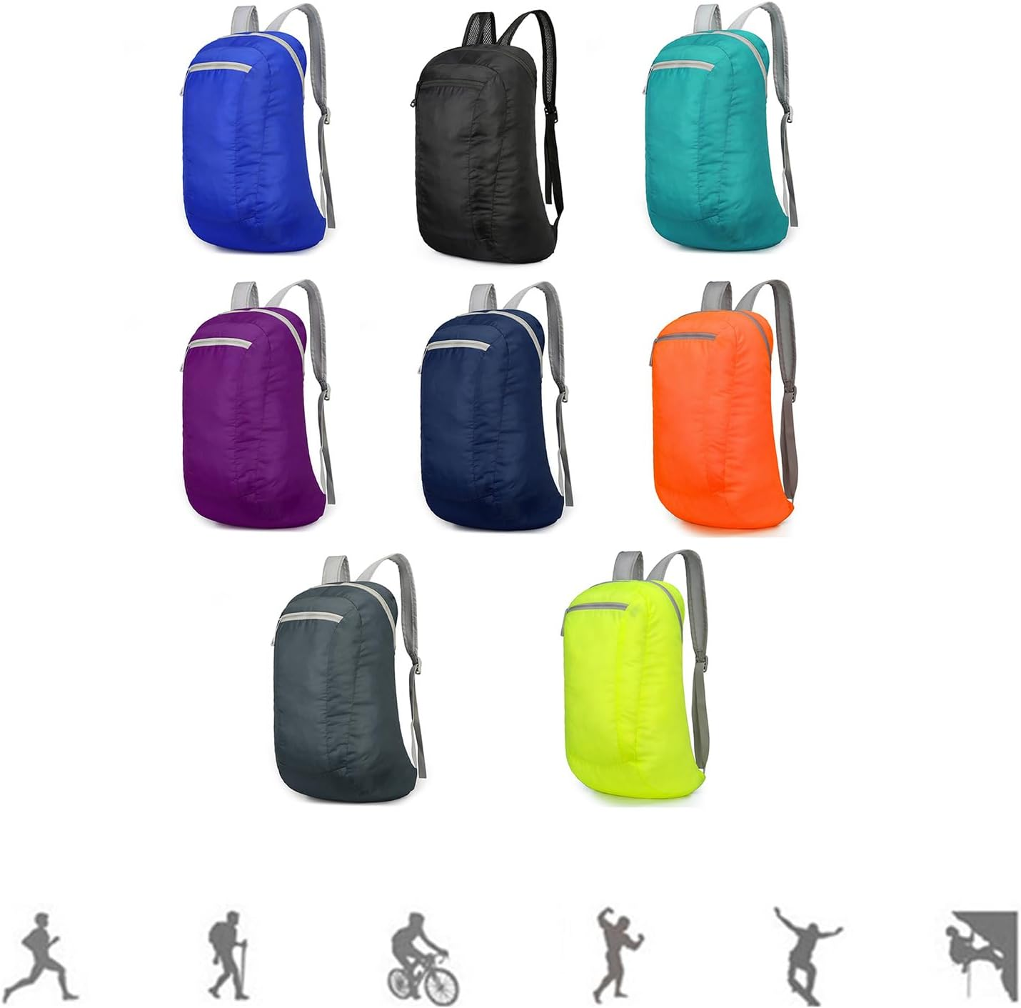 Hiking Backpack Travel Casual Daypacks Foldable Outdoor for Camping Sports Running Running for Women Man Casual Daypacks Foldable Travel Backpac - Black image number 7