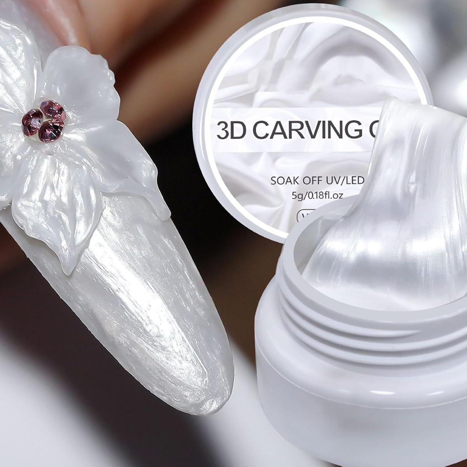 Rrlihjgu Solid Building Gel - 5G Pearl 3D Sculpting Gel for Nail,Extension Carving Beauty Care Soft Manicure Art for Daily Salon Home