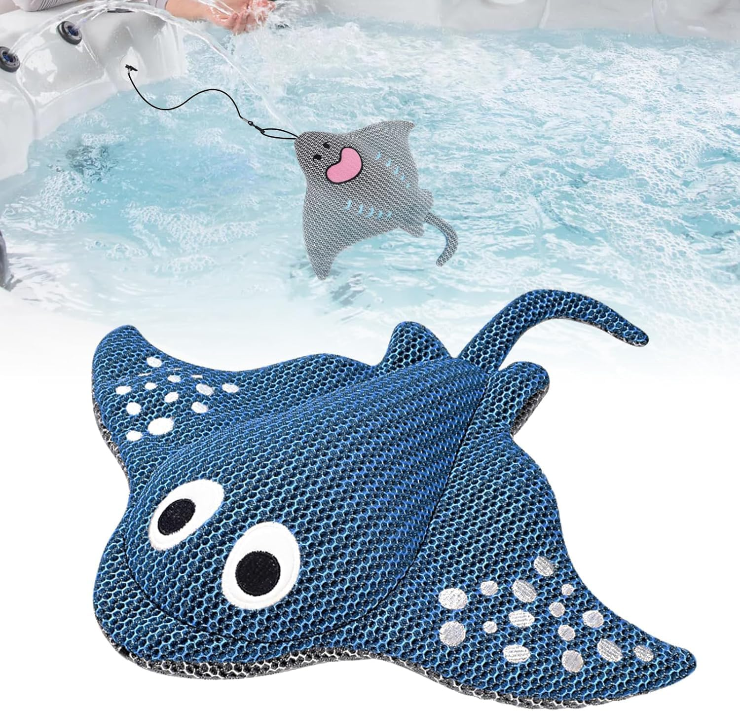 Stingray Hot Tub Scum Absorber, Reusable Washable for Spa Scum Ray Floating, Hot Tub Oil Absorber Cleaner Accessories for Adults image number 5