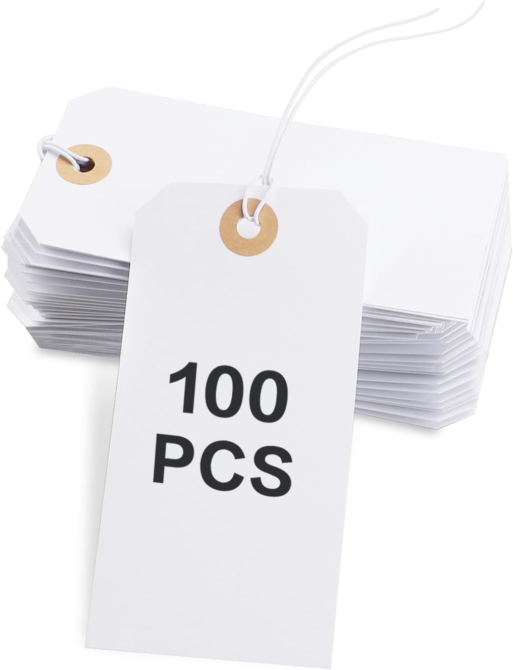 Ztowoto 100 Pcs Gift Tags ，Writable Blank Price Tags with String，12 * 6Cm Gift Tags with String Attached,Price Tag Price Labels for Product Jewelry Clothing Tags Pricing Gift Yard(2 Colour) image number 3