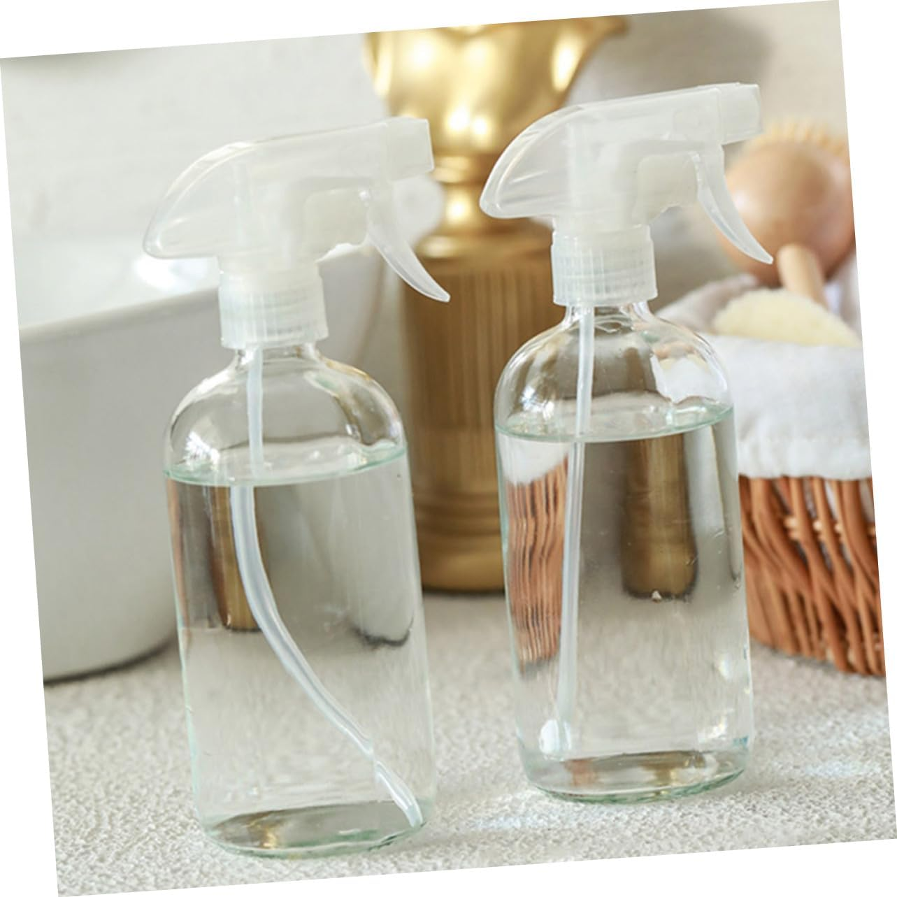 Healvian 2Pcs 500Ml Glass Refillable Spray Bottles Portable for Salon Home Cleaning and Gardening Liquid Misting image number 1