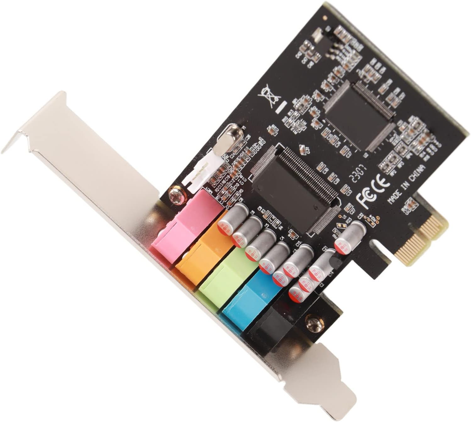 Pcie Sound Card,6 Channels Stereo Desktop Audio Signal Conversion Hardware,Cmi8738 Chip 32/64 Bit Sound Card PCI Express Adapter image number 3