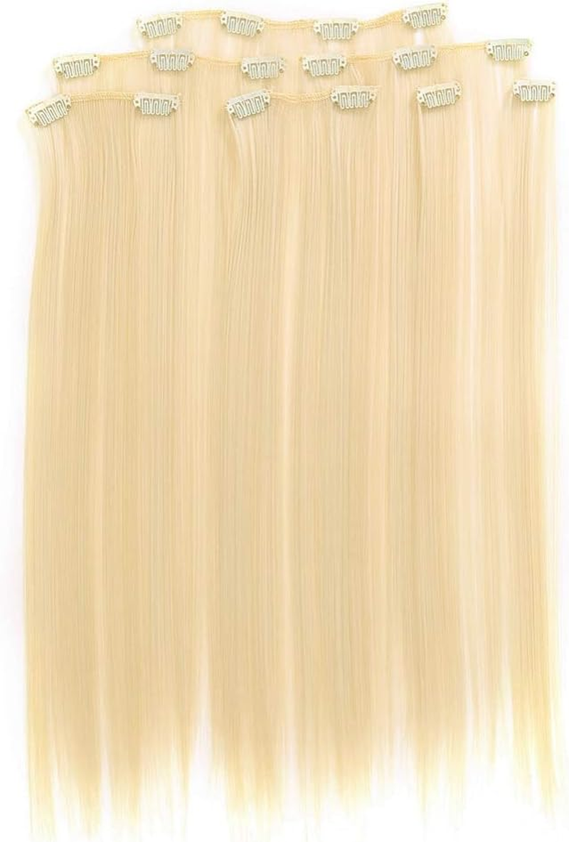 Prettyland R01 7-Piece Set Static-Free Clip-In 50 Cm Straight Long Hair Extensions Orange Copper Red - Brown 6 image number 2