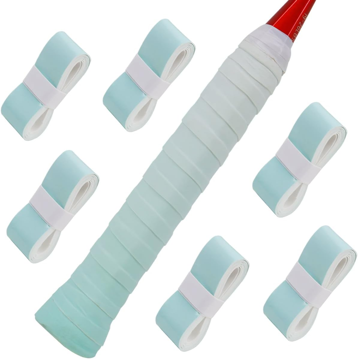 Tennis Racket Grip Tape [6 Pack], Gradient Color Non-Slip Grip Tape for Badminton Tennis Rackets, Precut/Soft Feel/Anti-Peeling/Long Lasting Racket Tape for Tennis