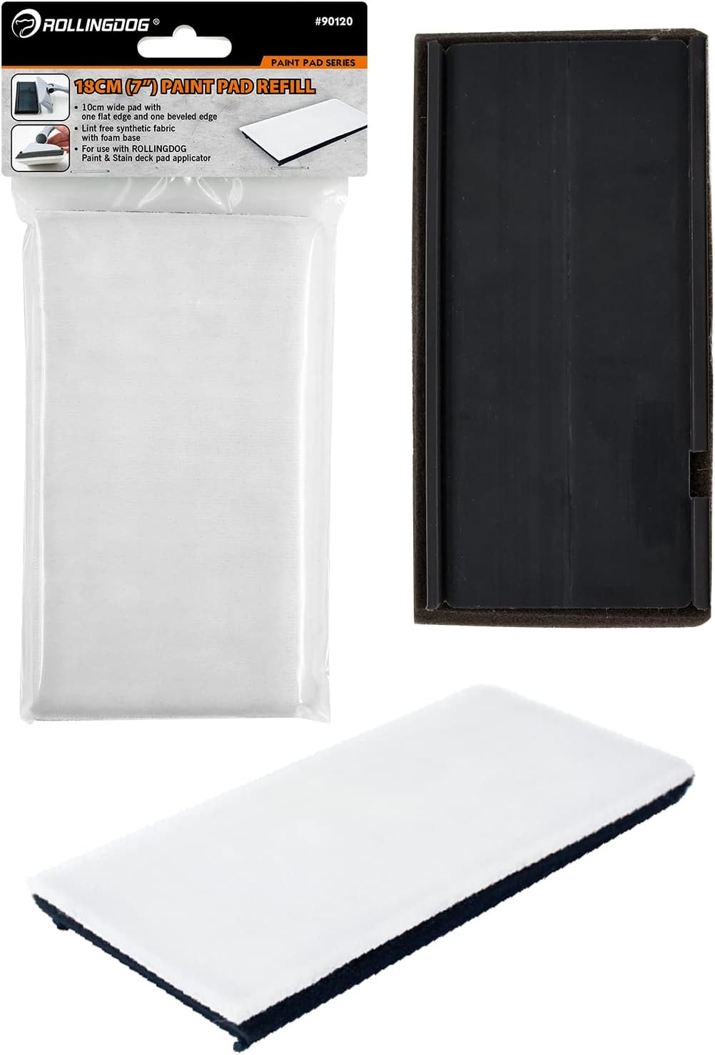 ROLLINGDOG Paint Pad Set - 4" Paint Edger Pad with 2PCS Paint Pad Refills for Smooth Wall Ceiling Windows Cutting In