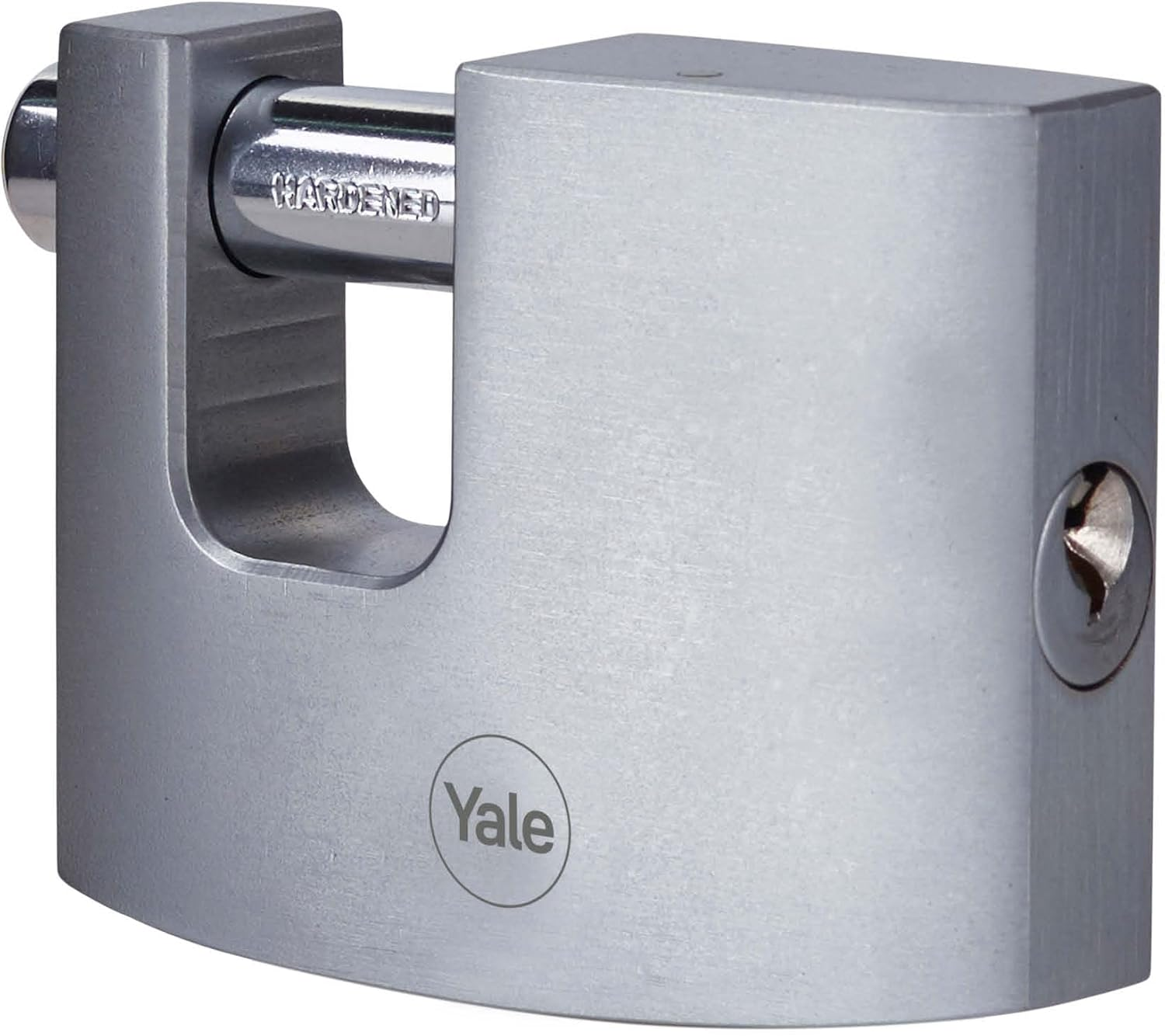 Yale - Y124B/60/110/1 Maximum Security 60Mm Brass Block Lock - Chrome Finish - Open Steel Shackle - 3 Keys