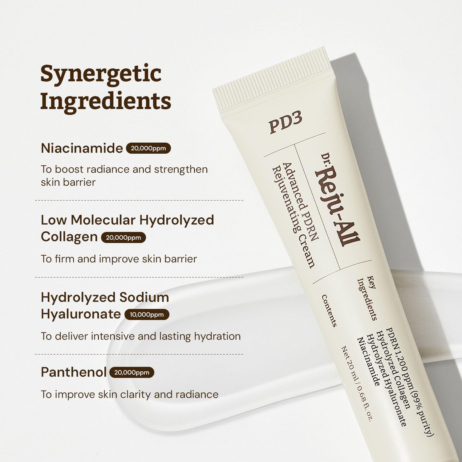 Dr. Reju-All Advanced PDRN Rejuvenating Cream - 99% Pure Salmon DNA PDRN Face Moisturizer - Korean Skin Care Face Cream - 20Ml image number 3