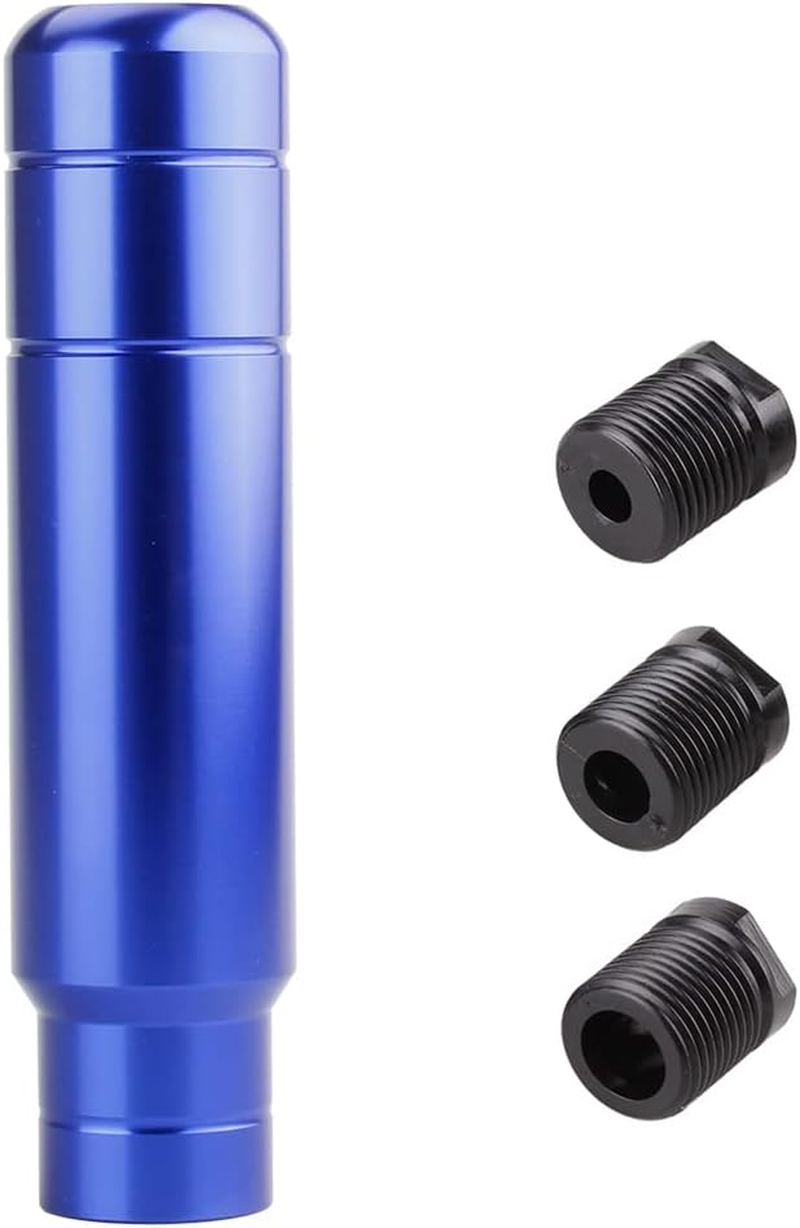 BARTOO Aluminum Alloy Heavy Weighted Shifter Knob, 5" Auto Gear Shift Knob, Car Gear Lever Stick Shifter Handle,With 3 Threaded Adapters M8 M10 M12,Fit Most Automatic Manual Vehicle (Blue)