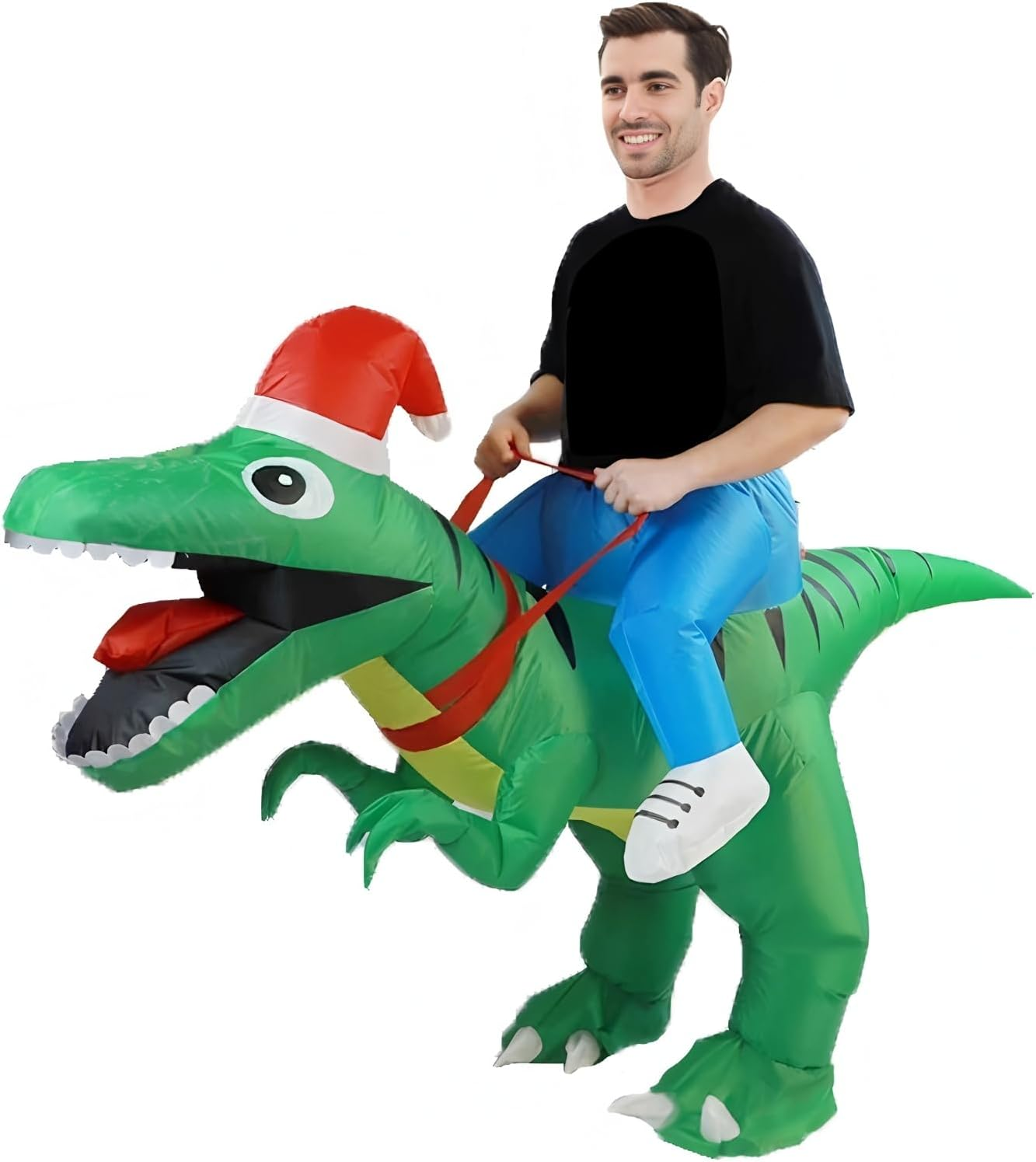 Inflatable Christmas Costume Blow up Funny Costume Suit Unisex Costumes Adult Cosplay Outfit (Christmas Dinosaur)