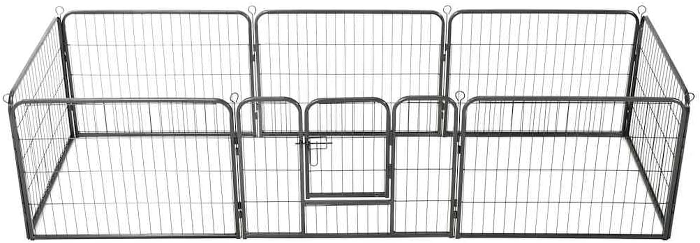 Dog Playpen 8 Panels Steel 80X60 Cm Black Pet Exercise Pen Indoor Outdoor image number 4