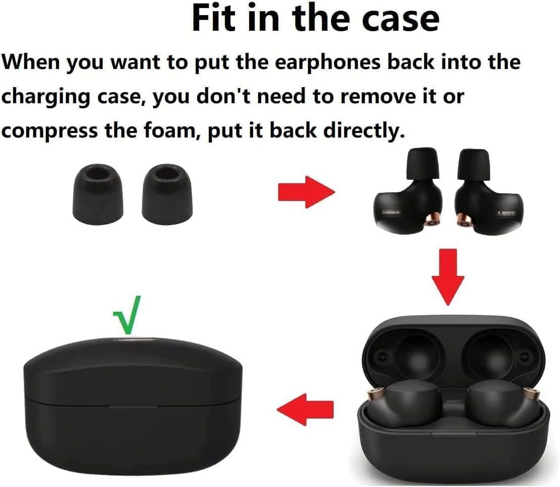 JNSA Replacement for WF 1000XM4 Silver 1000XM3 Memory Foam Ear Tips Noise Canceling Foam Eartips Ear Plug Ear Tip Foam Ear Caps M Size 3 Pairs, [Fit in Case], Silver,Medium Size (Foamxm4S3Pm) image number 1