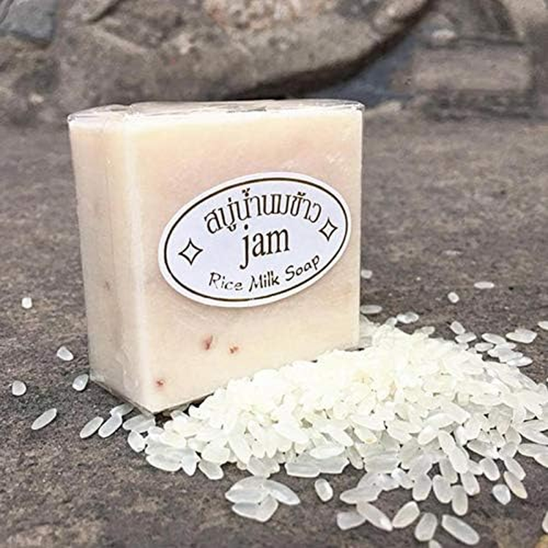 Thailand Original JAM Rice Milk Soap 65Gx4 Pack Rice Soap Bath Soap Collagen Soap image number 3