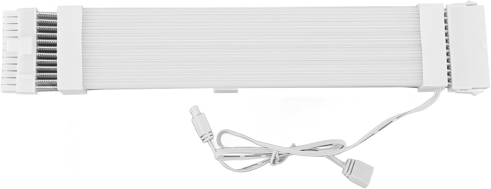 RASTKY RGB Power Extension Cable - Addressable 5V 3 Pin Synchronized ARGB PSU Extension Cable for Desktop Computer - 18AWG, Programmable Colorful Light Effects, Compatible with Aura, (24PIN