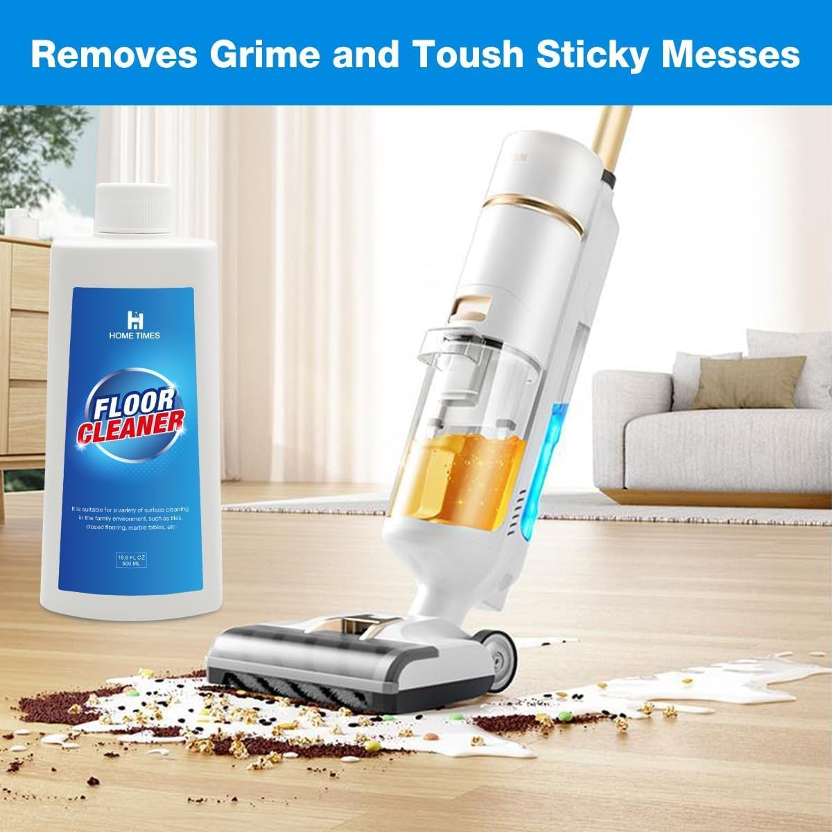 Robot Vacuum Floor Cleaning Concentrate for Mops - Compatible with Roborock, Tineco, Ifloor, Etc. - for Hardwood and Multiple Surfaces - Non-Toxic and Residue-Free image number 2