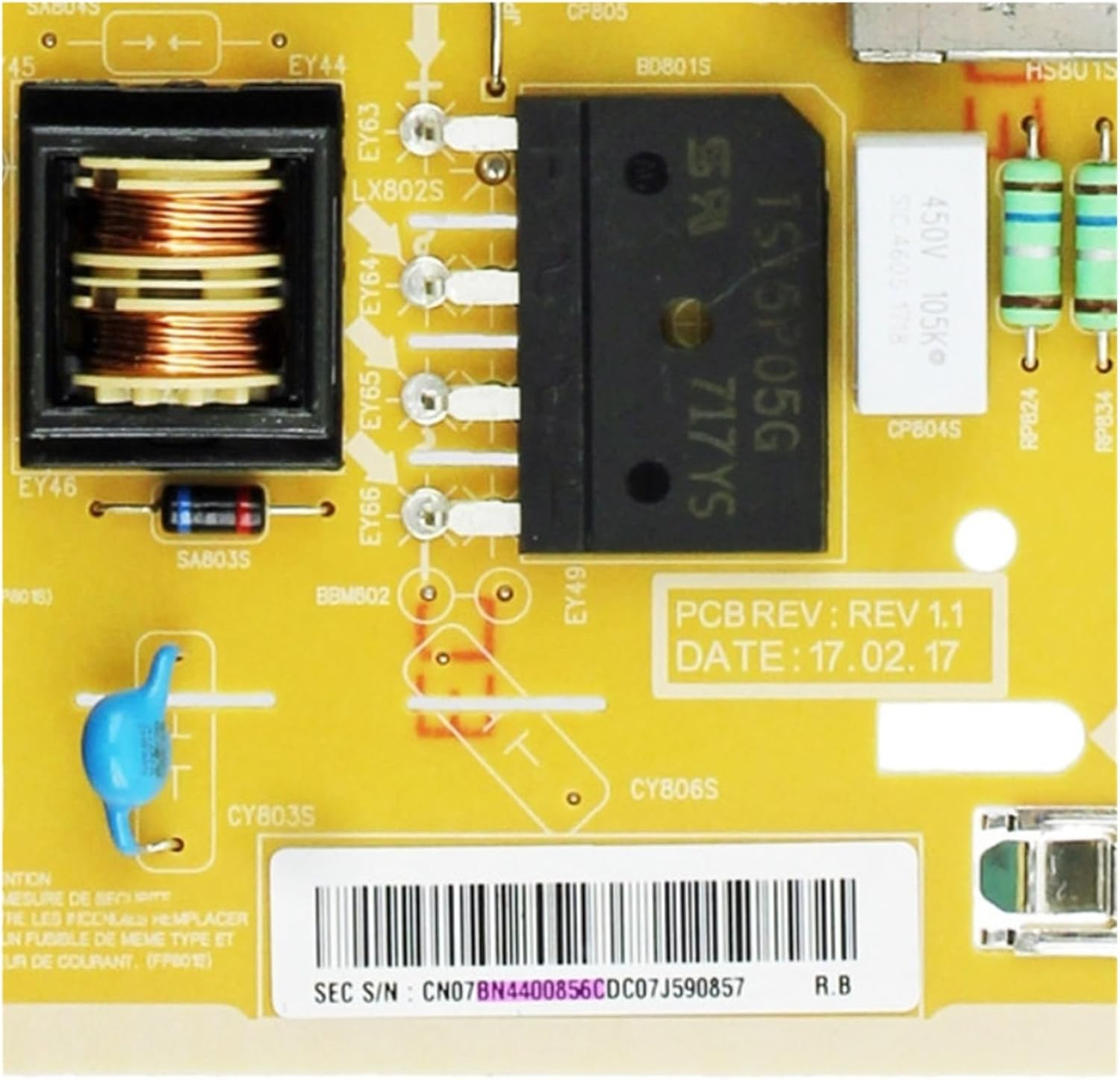 HG49EE470HKXXU UA49J5200AKXXS UA49M5100AKPXD UE49M5000AWXXN UN49J5200AK XZL, Compatible for Samsung, TV Power Board L50MSFR-MDY BN44-00856C image number 3