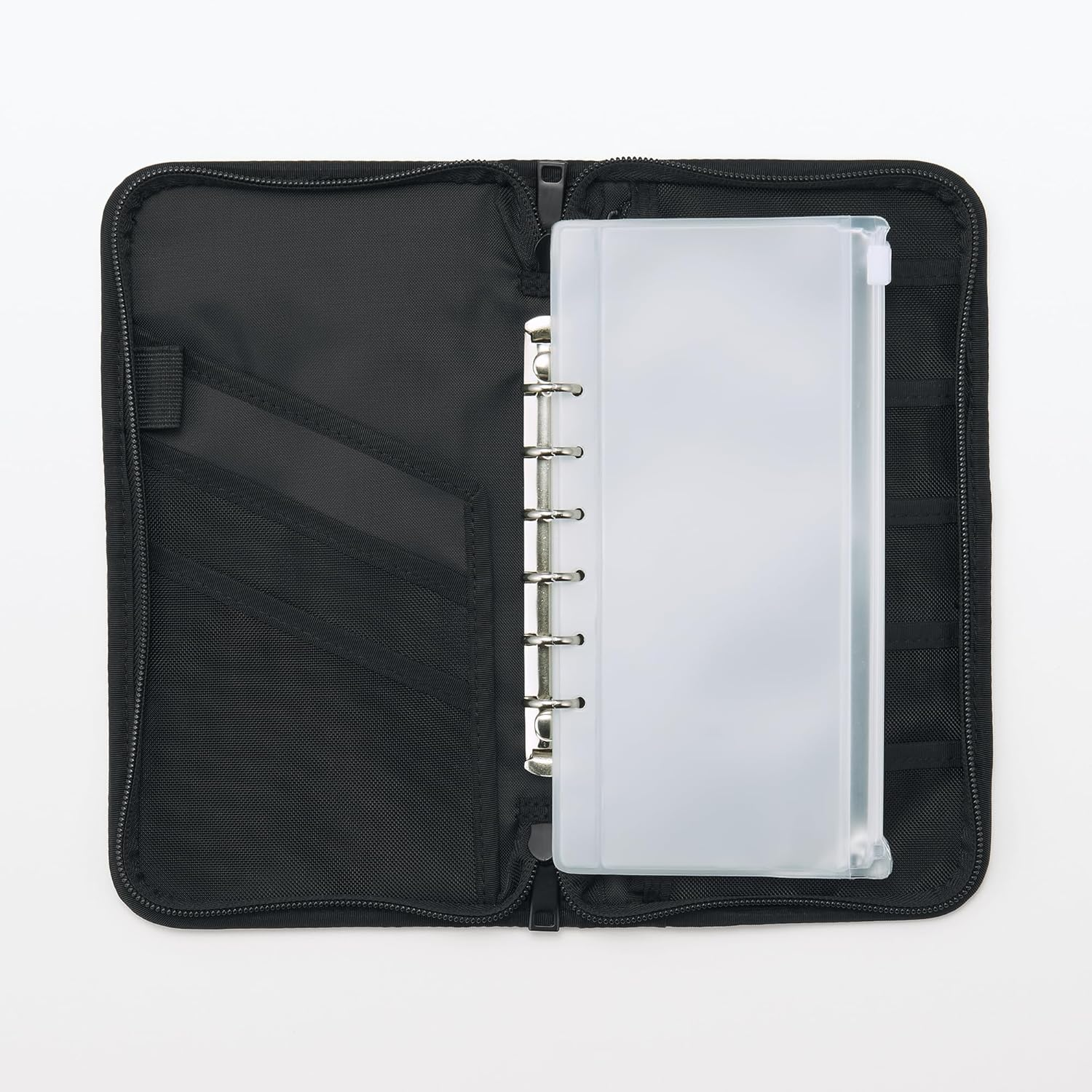 MUJI OHCA3A2S Muji Polyester Passport Case with Clear Pocket, Black, Approx. 9.3 X 5.1 X 1.0 Inches (23.5 X 13 X 2.5 Cm) image number 2