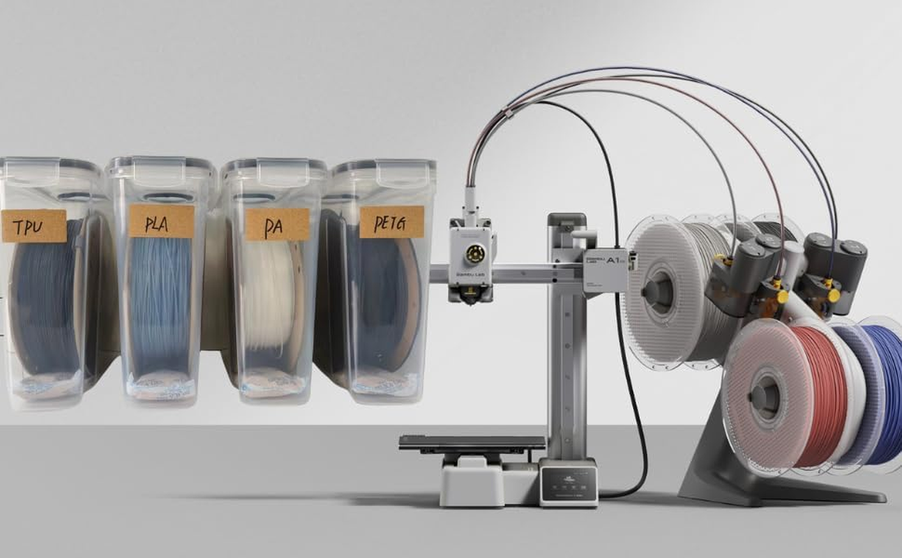 YLRR Airtight Container for 3D Printing Filament, Filament Dry Storage, Filament Dryer for 3D Printing Filaments with Desiccant &Label+1 Marker Pen, Water-Proof and Dust-Proof 4.0L- 4 Pack image number 1