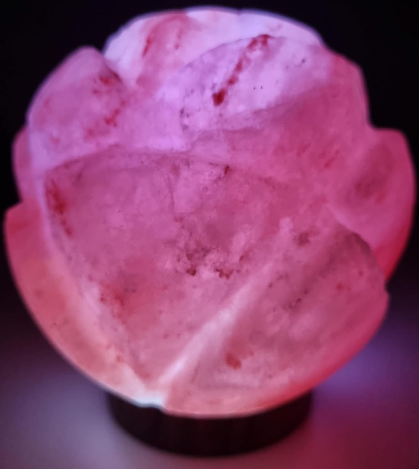 2-3 KG Premium Multi-Colour Rose Salt Lamp 100% Authentic, Handcrafted from the Foothills of the Himalayas Beautifully Hand Craft Lilly Flower Comes with Complete Electric Fitting image number 2