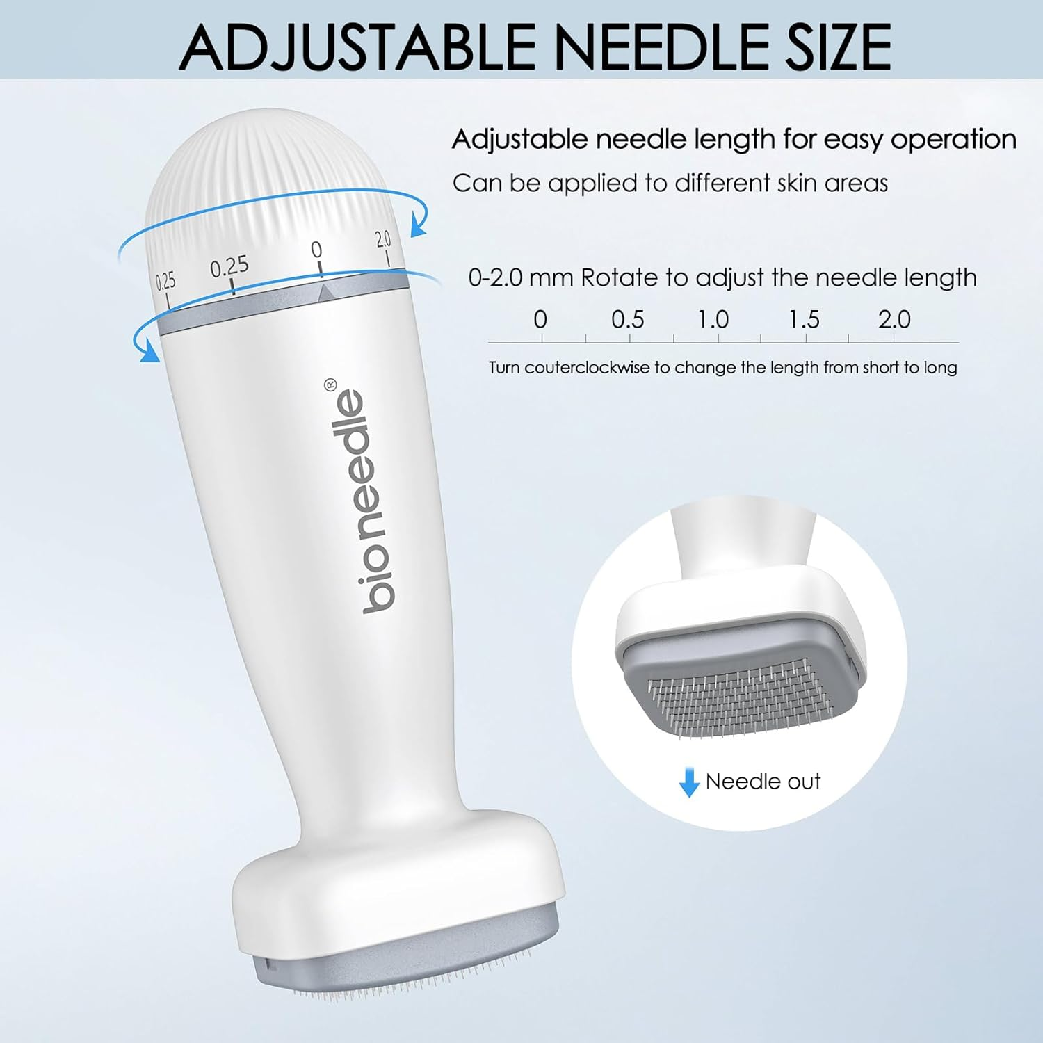 Derma Stamp with 120 Adjustable 2.0Mm Titanium Pins, Derma Stamp for Hair, Beard Growth, Microneedling Pen Micro Needle for Face Skin Rejuvenation, Derma Roller Skin Care Beauty Tool for Women Men image number 3