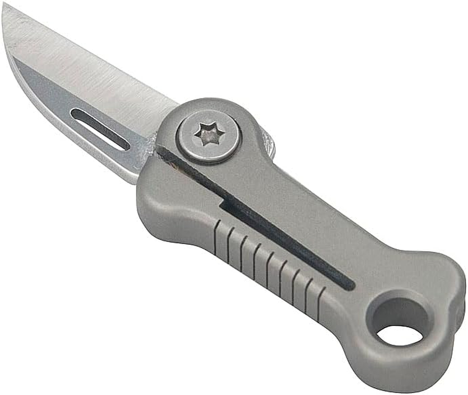 Tungyi Mini Folding Pocket Knife, EDC Tiny Package Knife, 0.8" Stainless Steel Blade with Titanium Handle, Ultra Compact and Lightweight image number 5