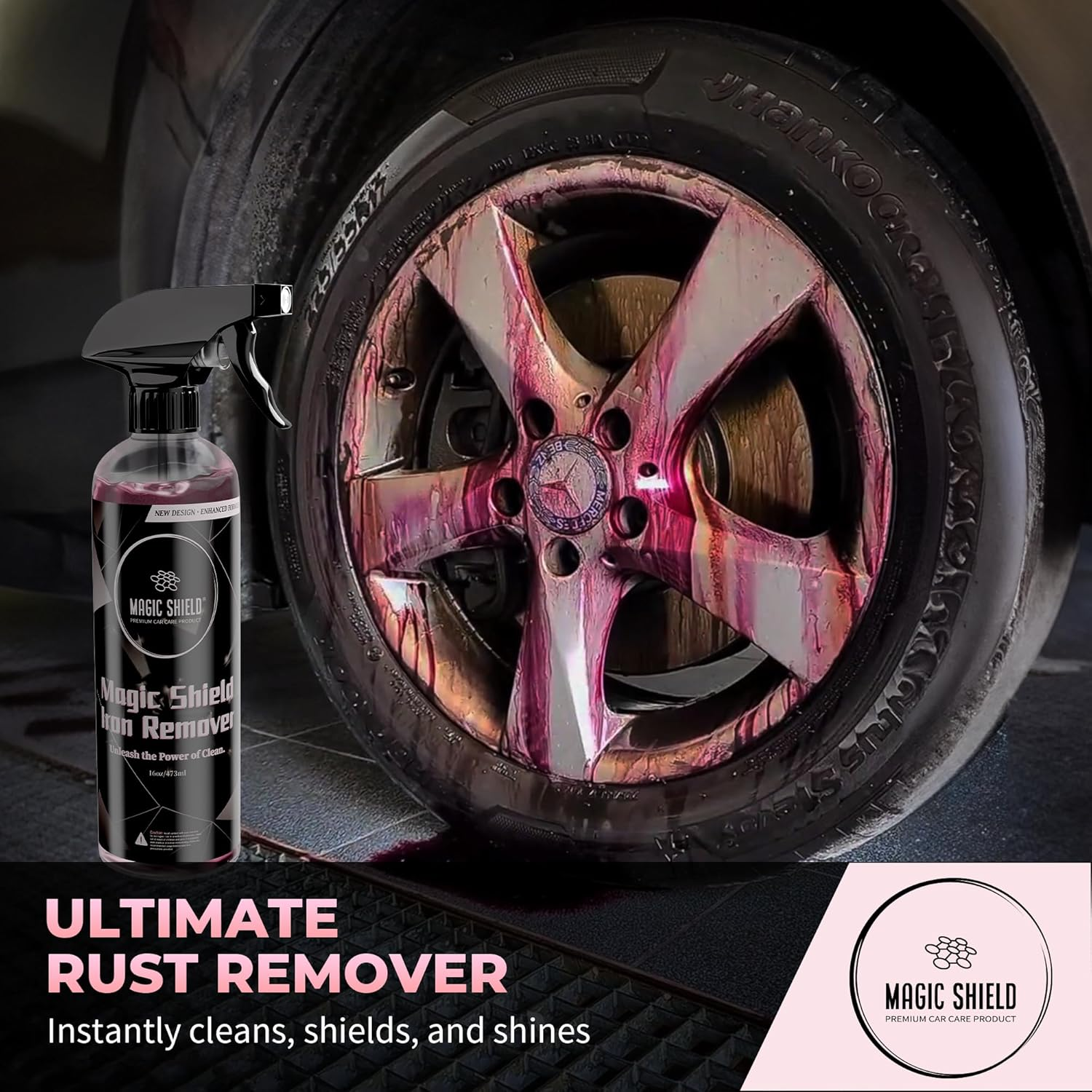 Magic Shield Iron Remover Spray for Cars 16Oz - Ph-Neutral Iron and Fallout Remover for Car, Motorcycle, RV & Boat | 5-Minute Reaction, Effective on Wheels & Paint | All-In-One Solution image number 6