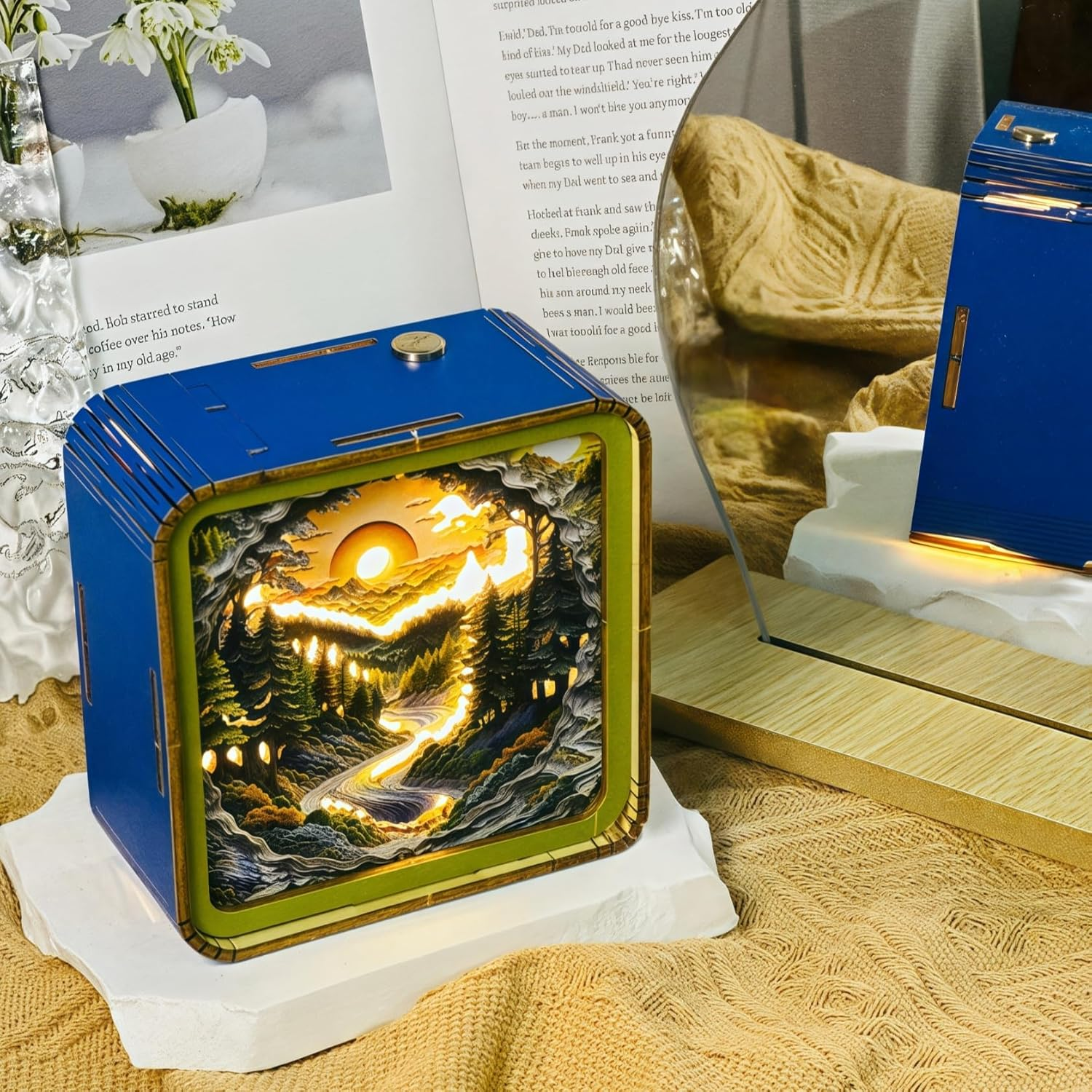 3D Wooden Puzzles Night Light, DIY Wooden Puzzles for Adults, Wood 3D Jigsaw Puzzle, Eye Care Night Light with Touchable Switch, Personalized Gifts for Family Friend DIY Puzzle Lover image number 5