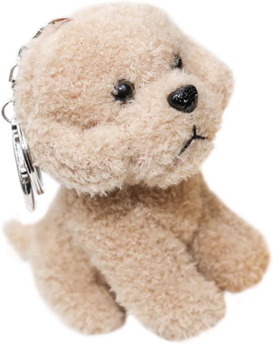 HAWILLOSCH Key Chain Plush Dog Pendant Keyrings Plush Bag Pendant Plush Dog Keychains Lovely Stuffed Dog Puppy Dog Keyring Stuffed Dog Keychains Puppy Bag Brown Pp Cotton image number 2