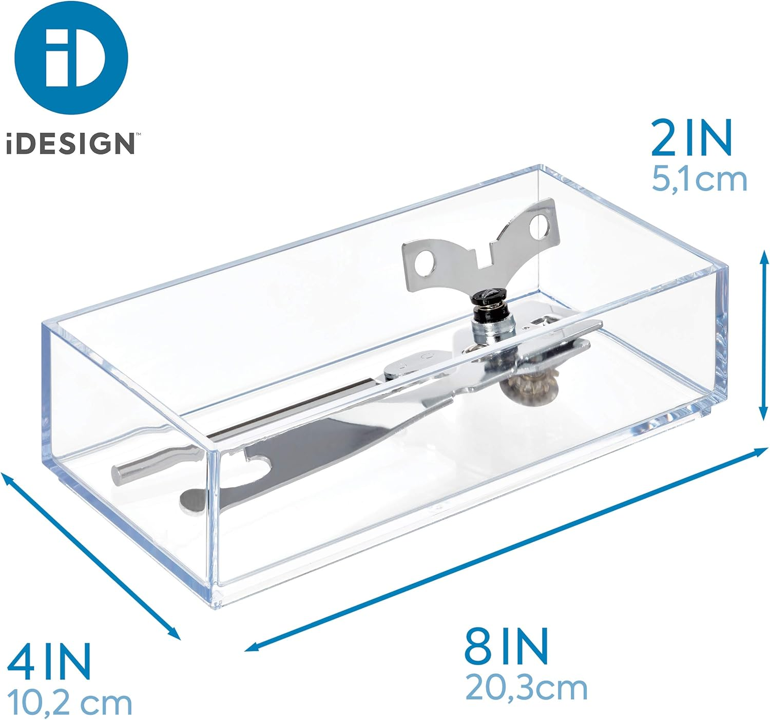 Interdesign Clarity Kitchen Drawer Organizer for Silverware, Spatulas, Gadgets - 4" X 8" X 2", Clear image number 5