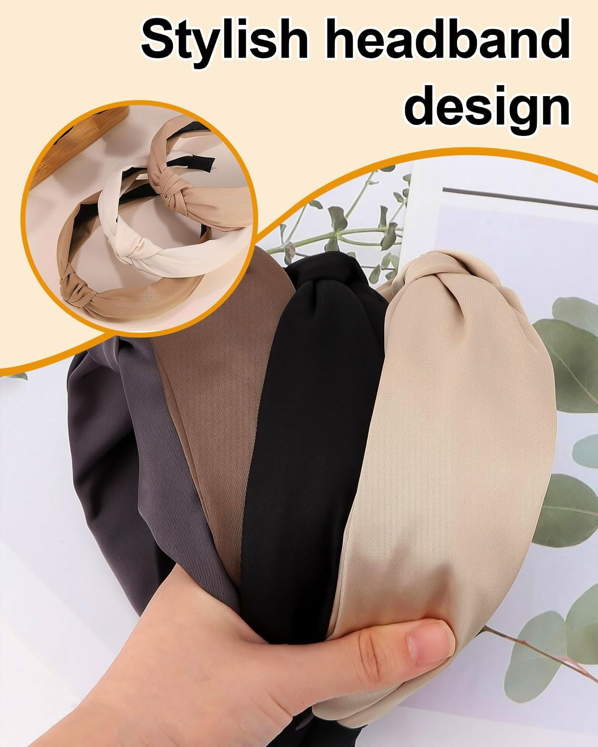 JUKOTA Pack of 6 Women'S Headbands, Knotted Headbands, Make-Up, Non-Slip Headband for Women and Girls image number 3