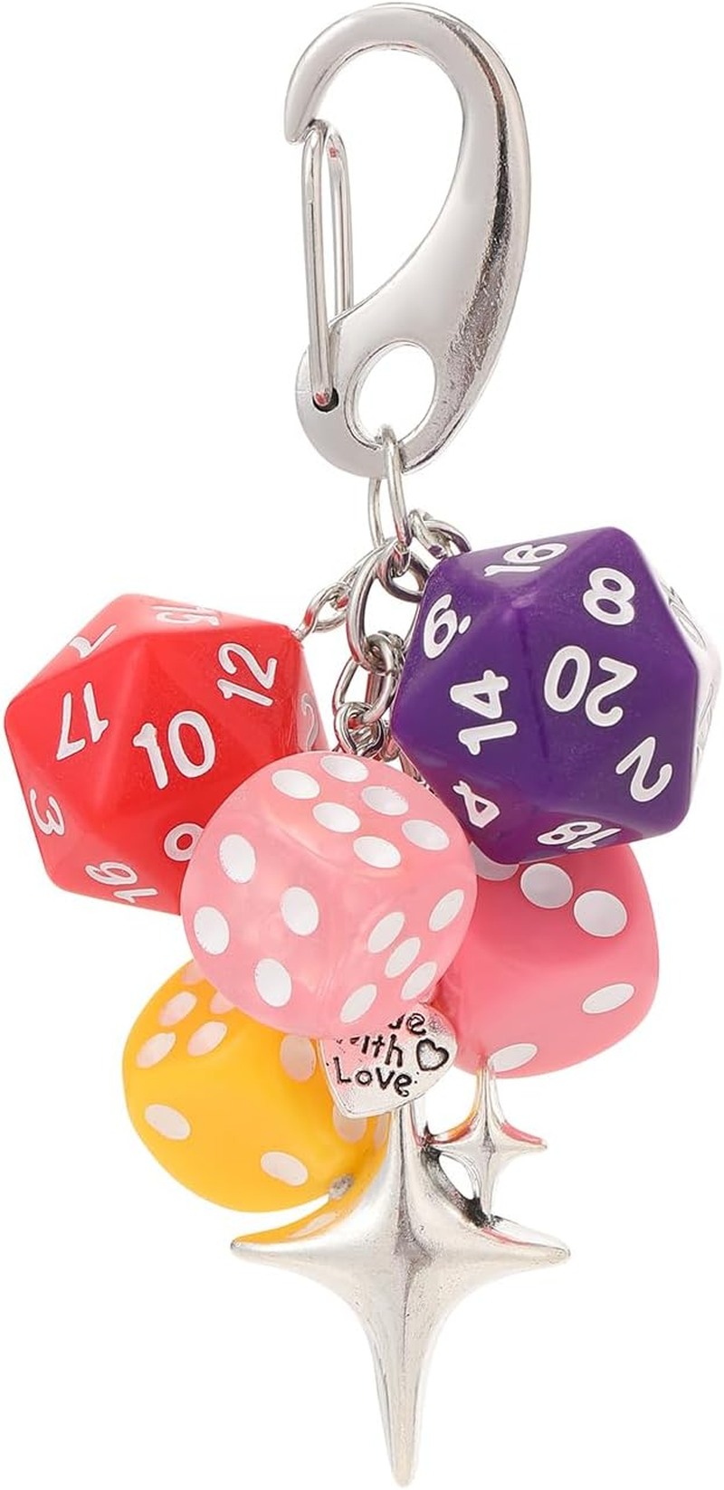 Dhdfisd Twist Knot Clasp Keychain 8 Ball Dice Keychain Bag Purse Handbag Charms Fashion Accessory Heavy Duty Snap Hook