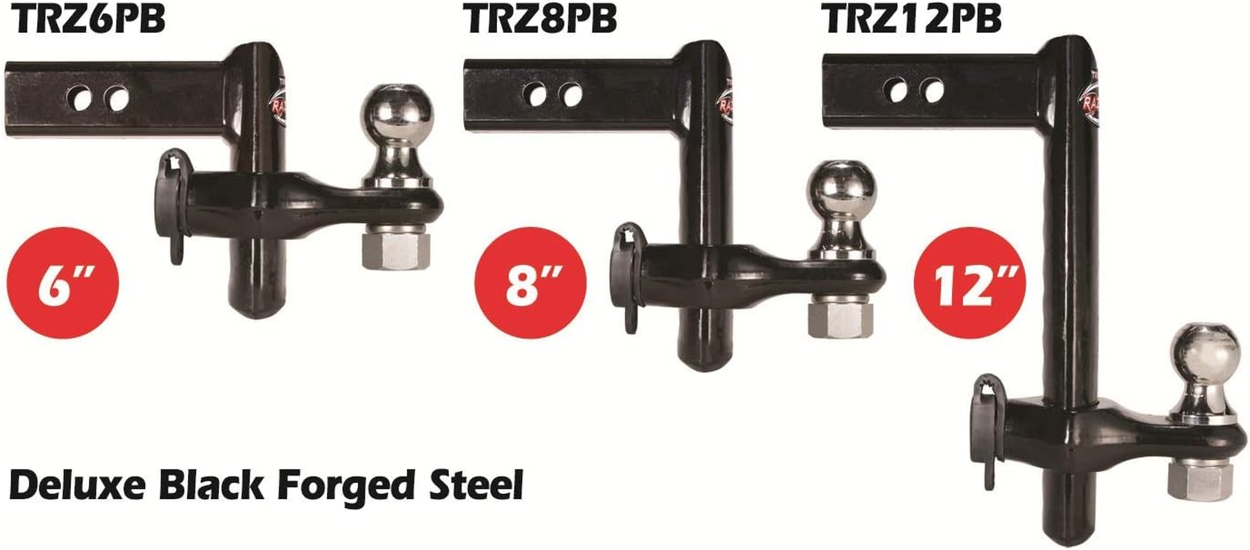 Trimax TRZ8PB Black 8" Powder Coat Drop Hitch image number 1