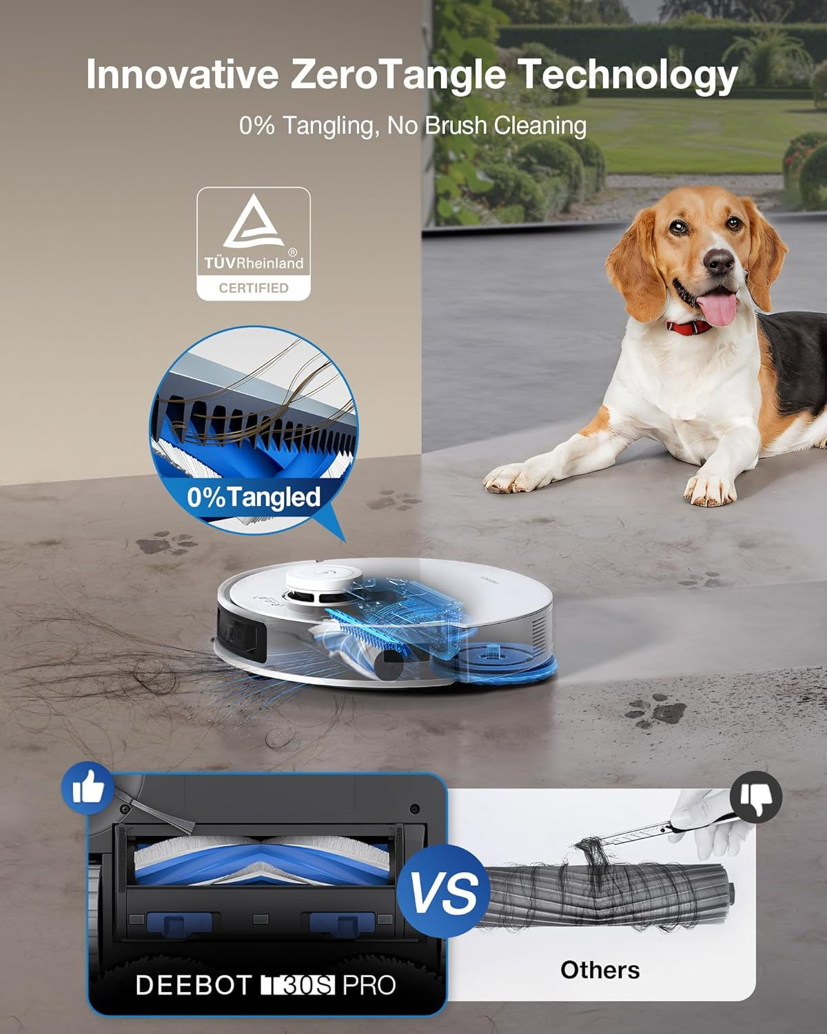 ECOVACS DEEBOT T30S Pro Robot Vacuum and Mop with 1100 Pa Suction, Auto Empty Station Smart Navigation AI Edge Cleaning Robot,10-In-1 Cleaning Station image number 6