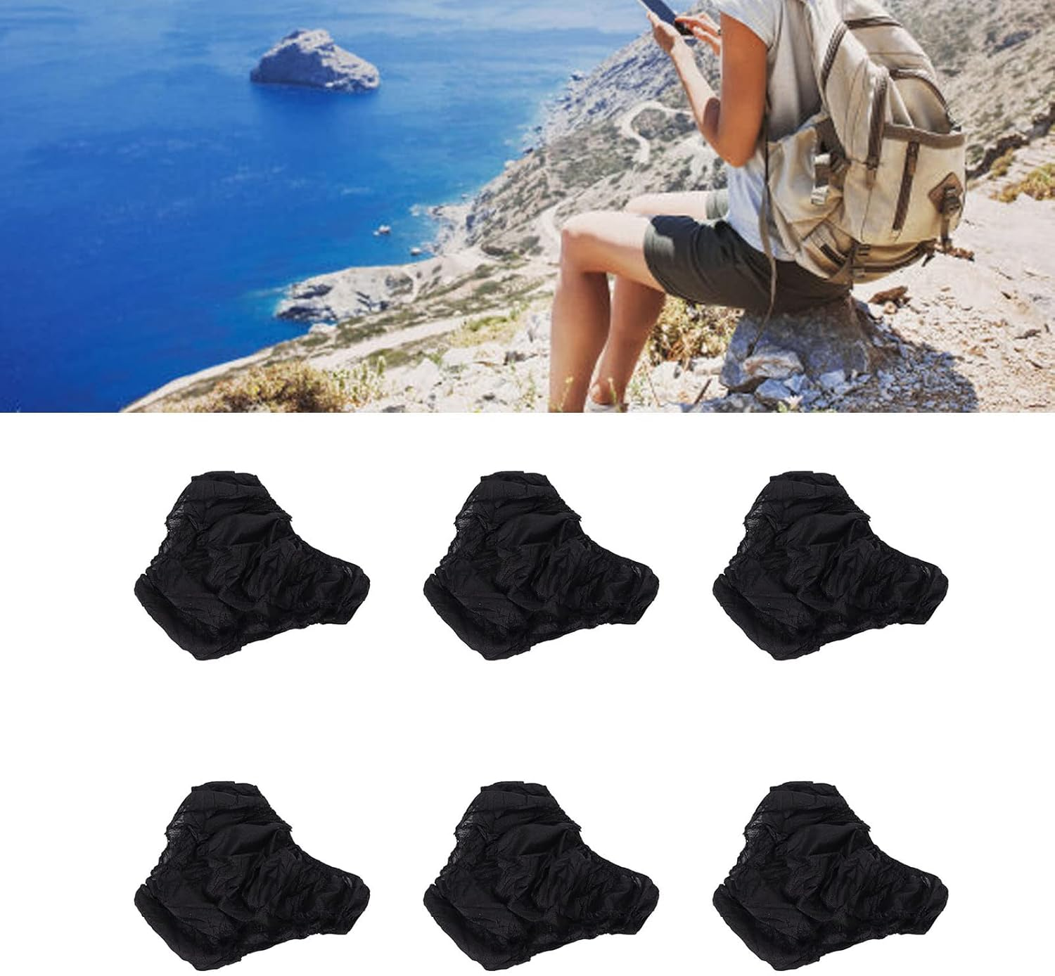 50 Pieces Disposable Underwear, Disposable Panties, Underwear Travel Boxer Briefs Disposable Maternity Underwear Postpartum Travel Briefs Period Pants Black Classic image number 2