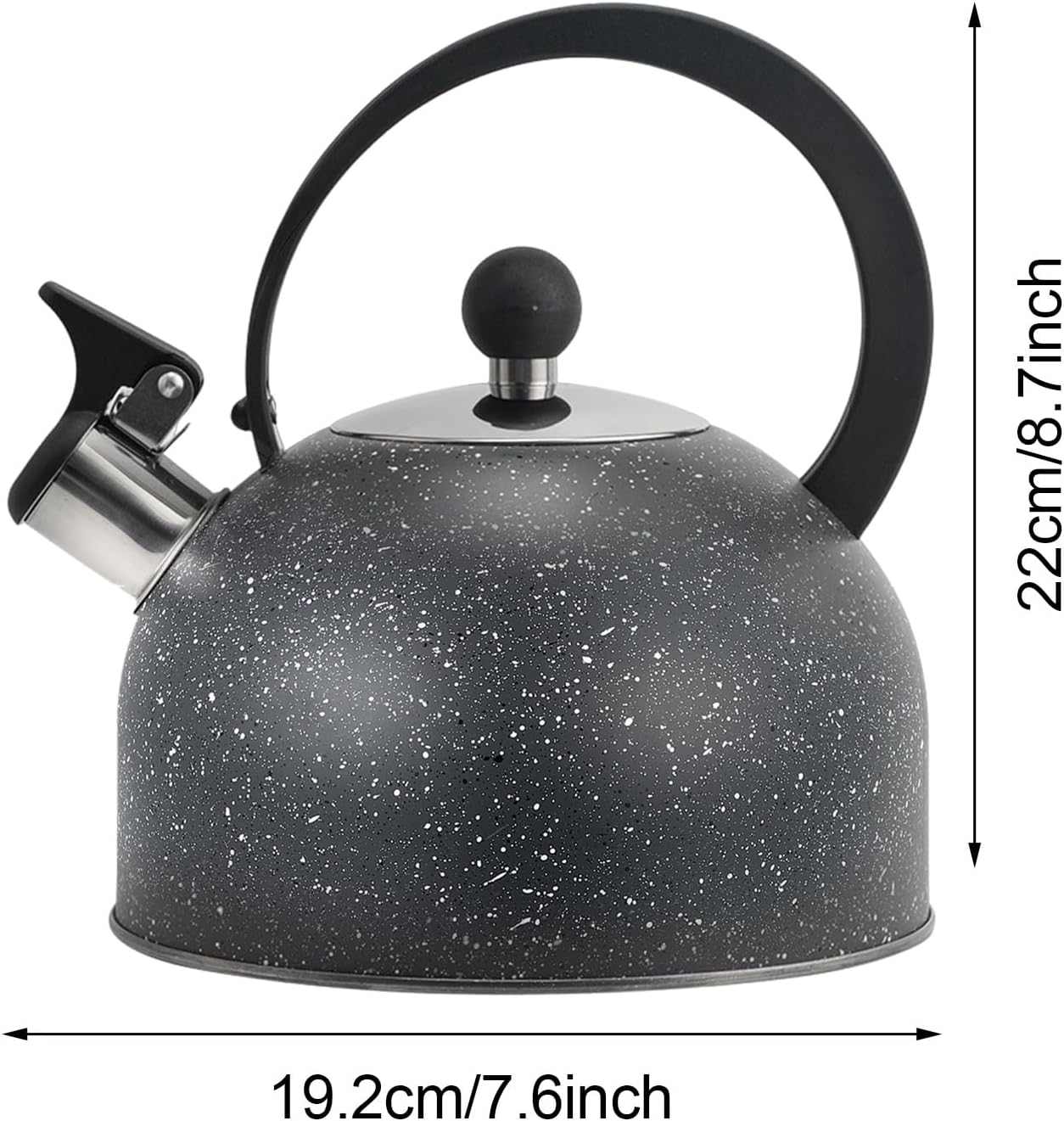 Whistling Tea Kettle Stovetop, 85 OZ / 2.5 Liter Stainless Steel Teapot, Induction Stone Kettle with Loud Whistle - Perfect for Preparing Hot Water, Coffee,Milk (Black) image number 5