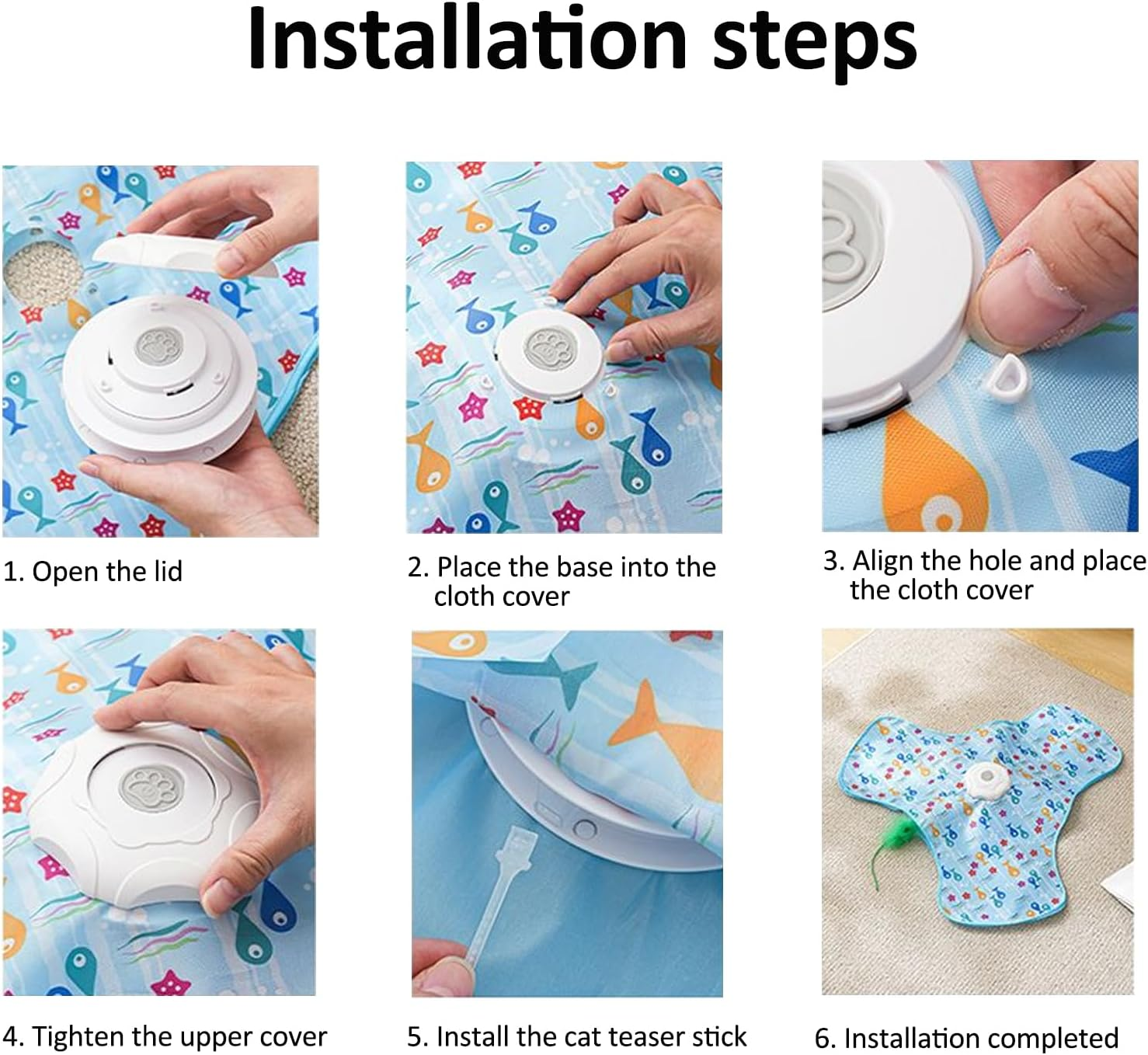 Interactive Cat Toy, Cat Toys for Indoor Cats Interactive, Hide and Seek Interactive Cat Toy, Moving Concealed Feathers, Real Mouse Squeaky, Touch Activated, USB Rechargeable image number 5