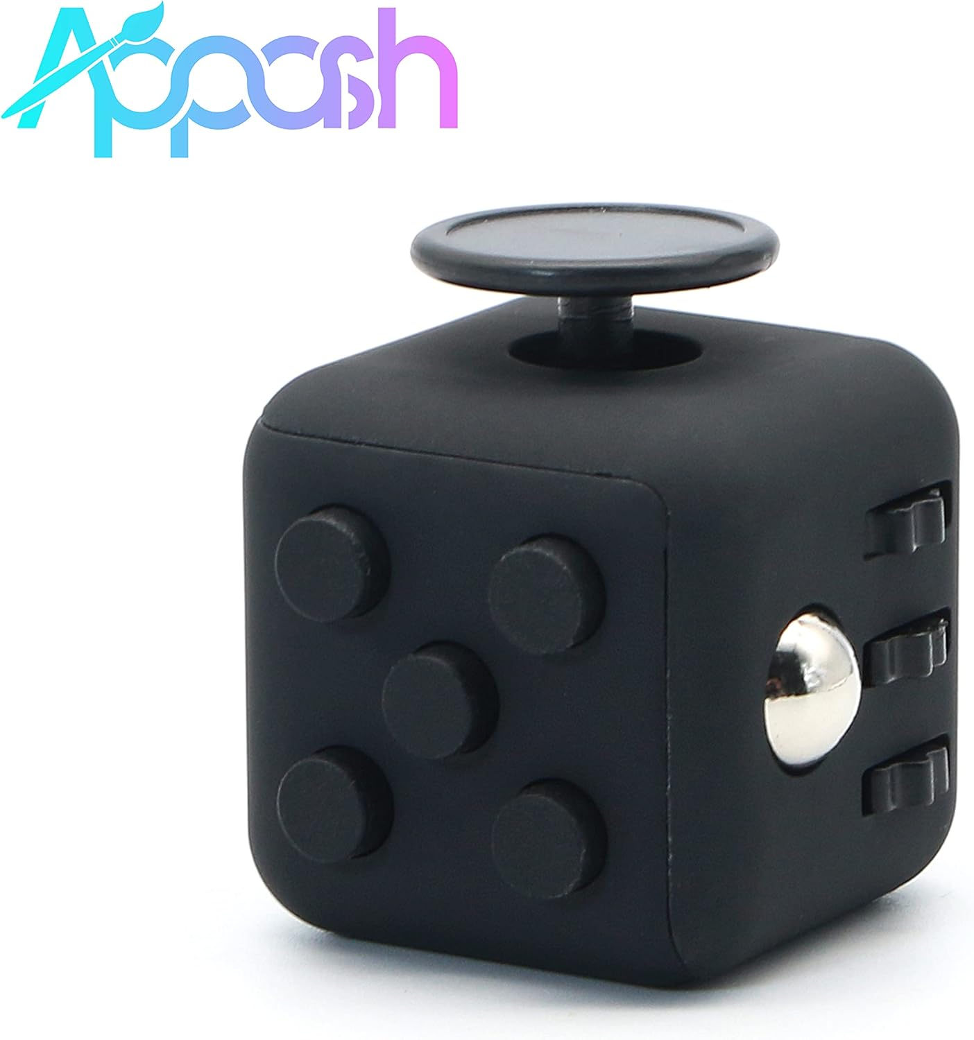 Fidget Cube Stress Anxiety Pressure Relieving Toy Great for Adults and Children[Gift Idea][Relaxing Toy][Stress Reliever][Soft Material] (Black&Black) image number 3