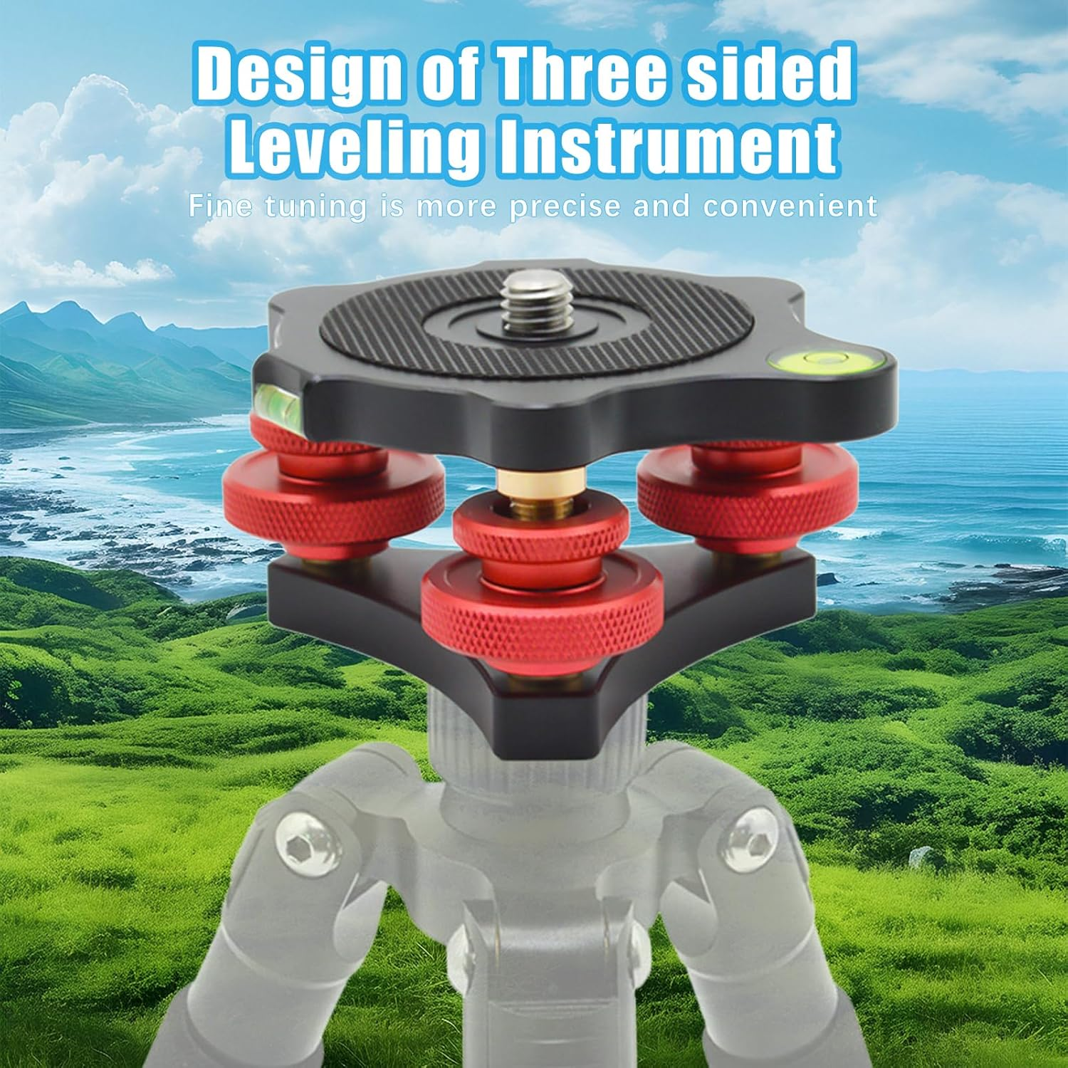 Camera Tripod Head Leveler Stand, Tripod Head Leveling Base Camera Leveler Aluminum Alloy Tripod Head Leveling Base for Macro Photography DSLR Panoramic image number 1