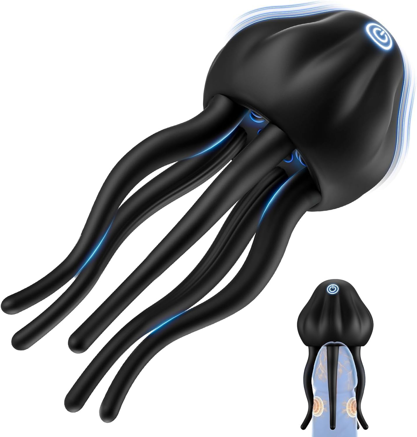 LONZYON Male Sex Toys Penis Vibrator - Men Masturbator Stroker with 10 Vibrating Modes Wrapping Tentacle Vibrator for Penis Clit Nipple Stimulation, Adult Sex Toy for Men Women Couples (Black) image number 1