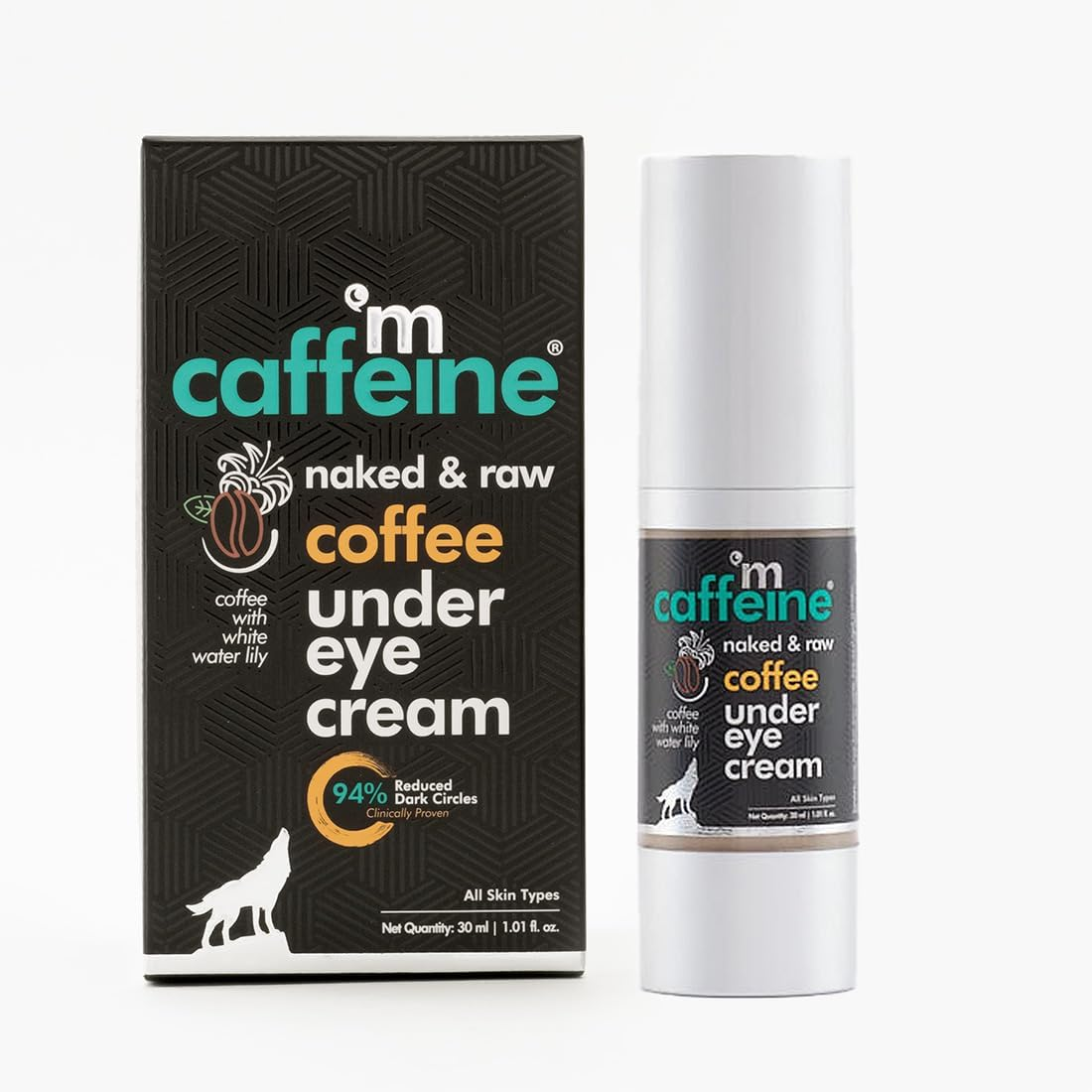 Mcaffeine Coffee under Eye Cream with Free Eye Roller | Reduces Dark Circles, Puffiness and Fine Lines | with Vitamin E and White Water Lily | Natural Aroma | 30Ml image number 1