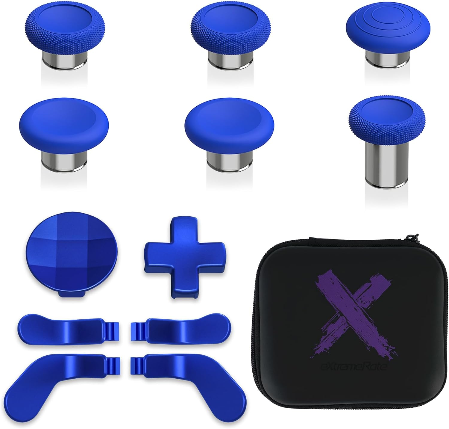 Extremerate 13 in 1 Component Pack Kit for Xbox Elite Series 2 Controller, 6 Metal Thumbsticks & Adjustment Tool, 2 D-Pads, 4 Paddles for Xbox Elite Series 2 Core Controller - Metallic Black
