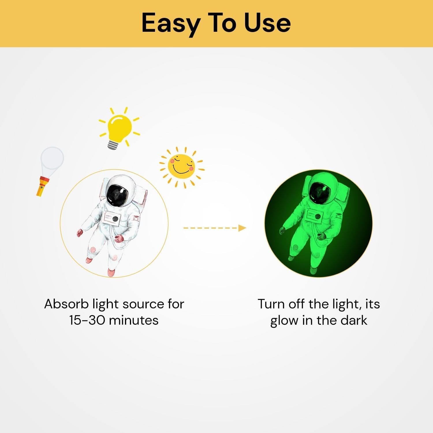 Glow in the Dark Stars for Ceiling 849X Glow in the Dark Moon and Planet Wall Decal Luminous Astronaut Universe Galaxy Space Wall Stickers Outer Space Decal for Kids Boys Girl Bedroom image number 6