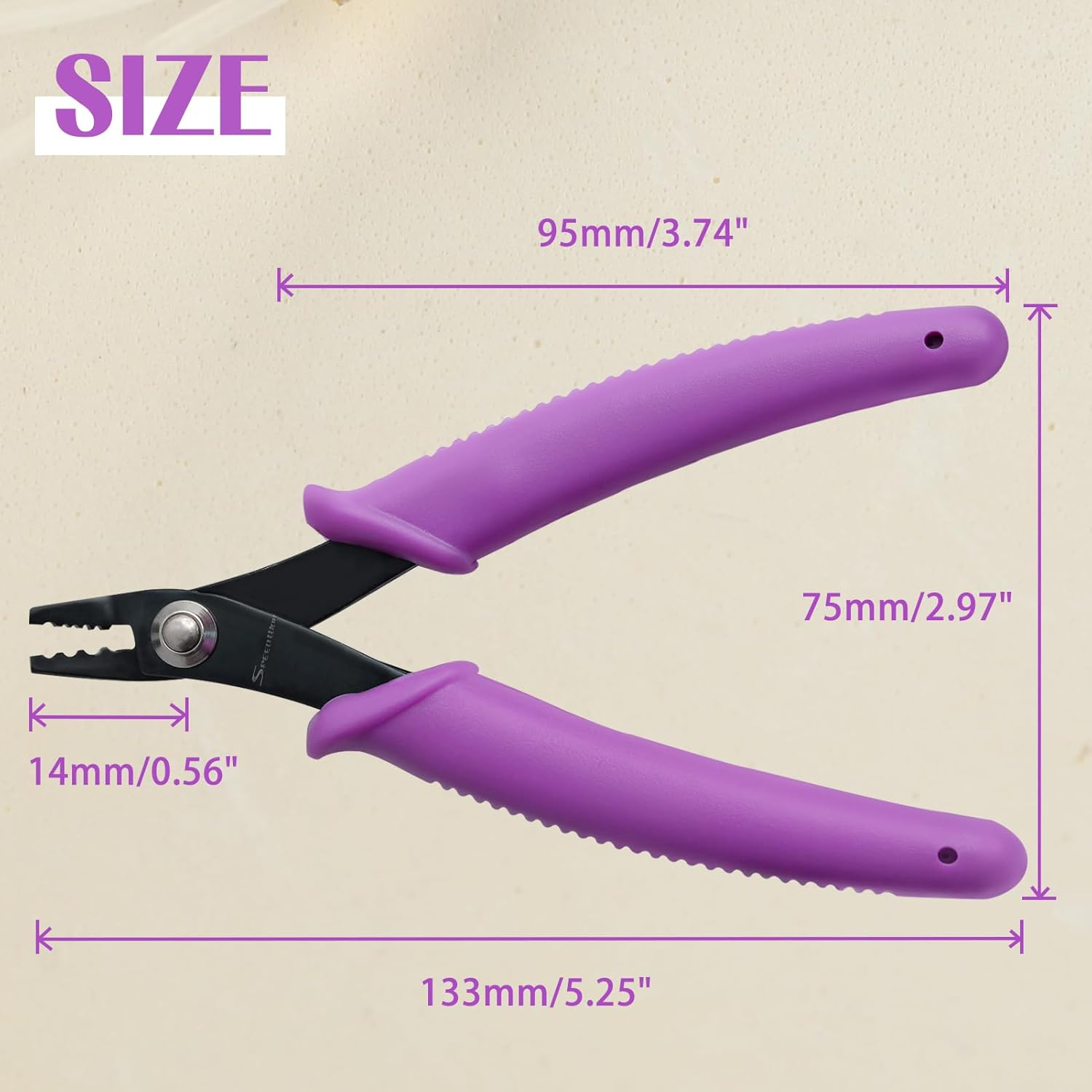 SPEEDWOX Bead Crimping Pliers Jewelry Crimper Plier for Beading Micro Tube Beads Crimper Mini Crimping Pliers Bent 3 Holes Multi Use DIY Jewelry Craft Beading Hobby for 2Mm-3Mm Beads and Tubes image number 3