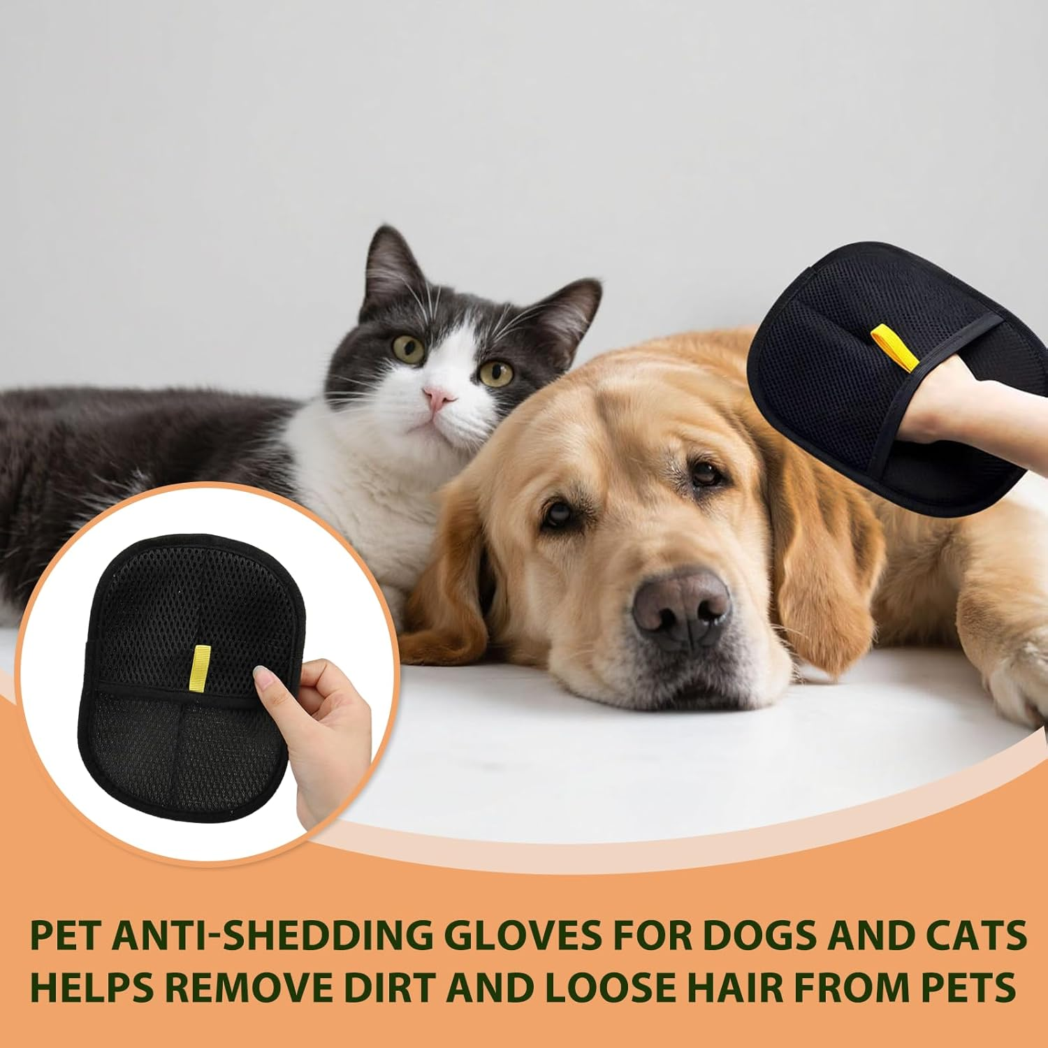 Aisikoo Fur Magnetic Glove - Fingerless Pet Hair Remover Glove for Dogs & Cats, Fur Magnet for Pet Hair Removal, Dog Hair Removal, Clothes & More (Pack of 2) image number 4