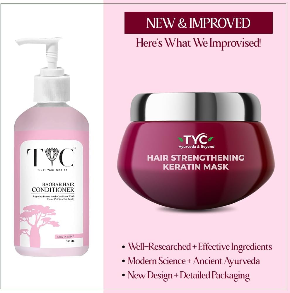 TYC Hair Strengthening Keratin Mask for Dry Damaged Frizzy Hair Repair with Red Algae and Plant Keratin | Provides Deep Conditioning Quantity - 200 ML (Pack of 1)